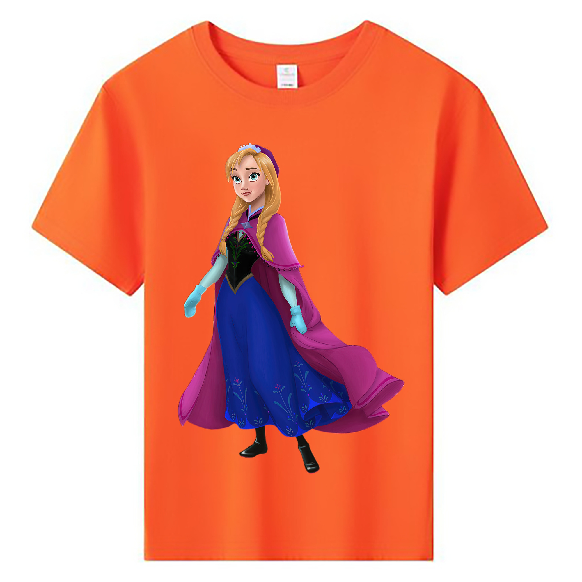 （画像用） アナと雪の女王 アンナ エルサ Frozen Anna Elsa 綿100％キッズTシャツ（フロントプリント）