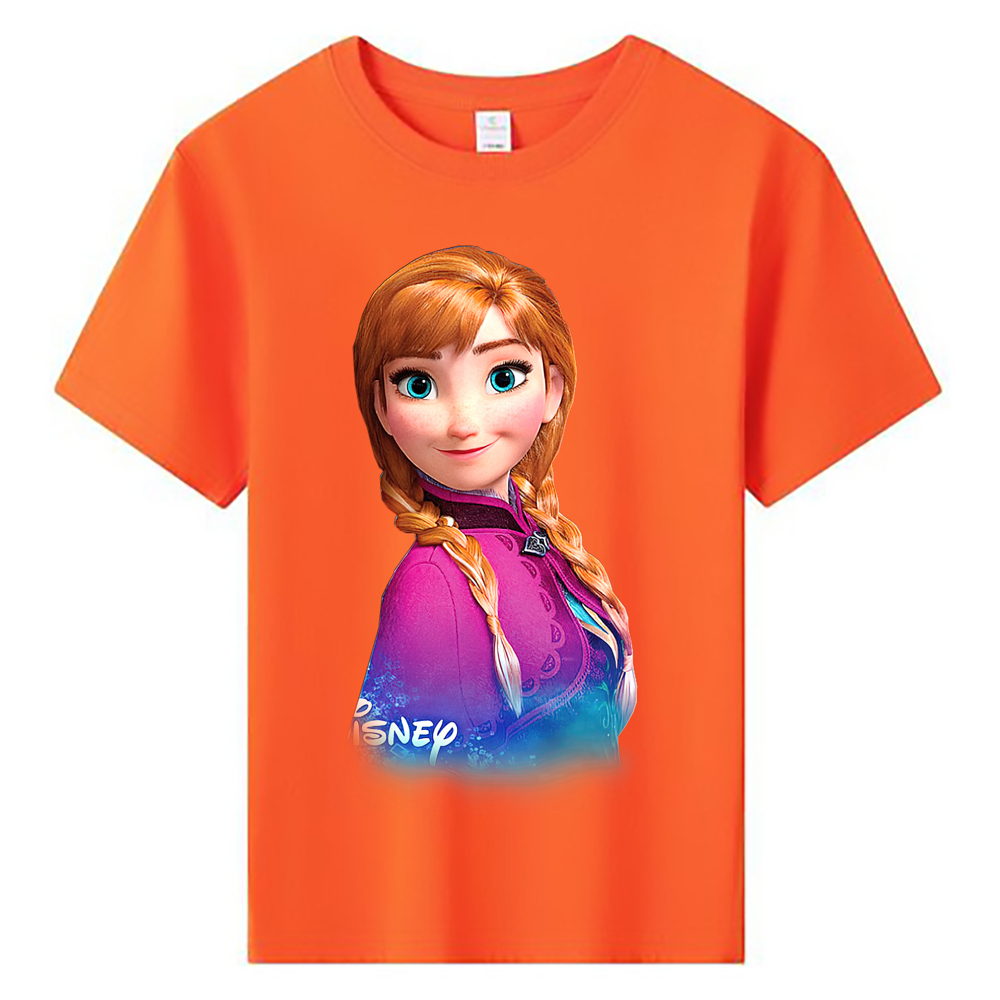 （画像用） アナと雪の女王 アンナ エルサ Frozen Anna Elsa 綿100％キッズTシャツ（フロントプリント）