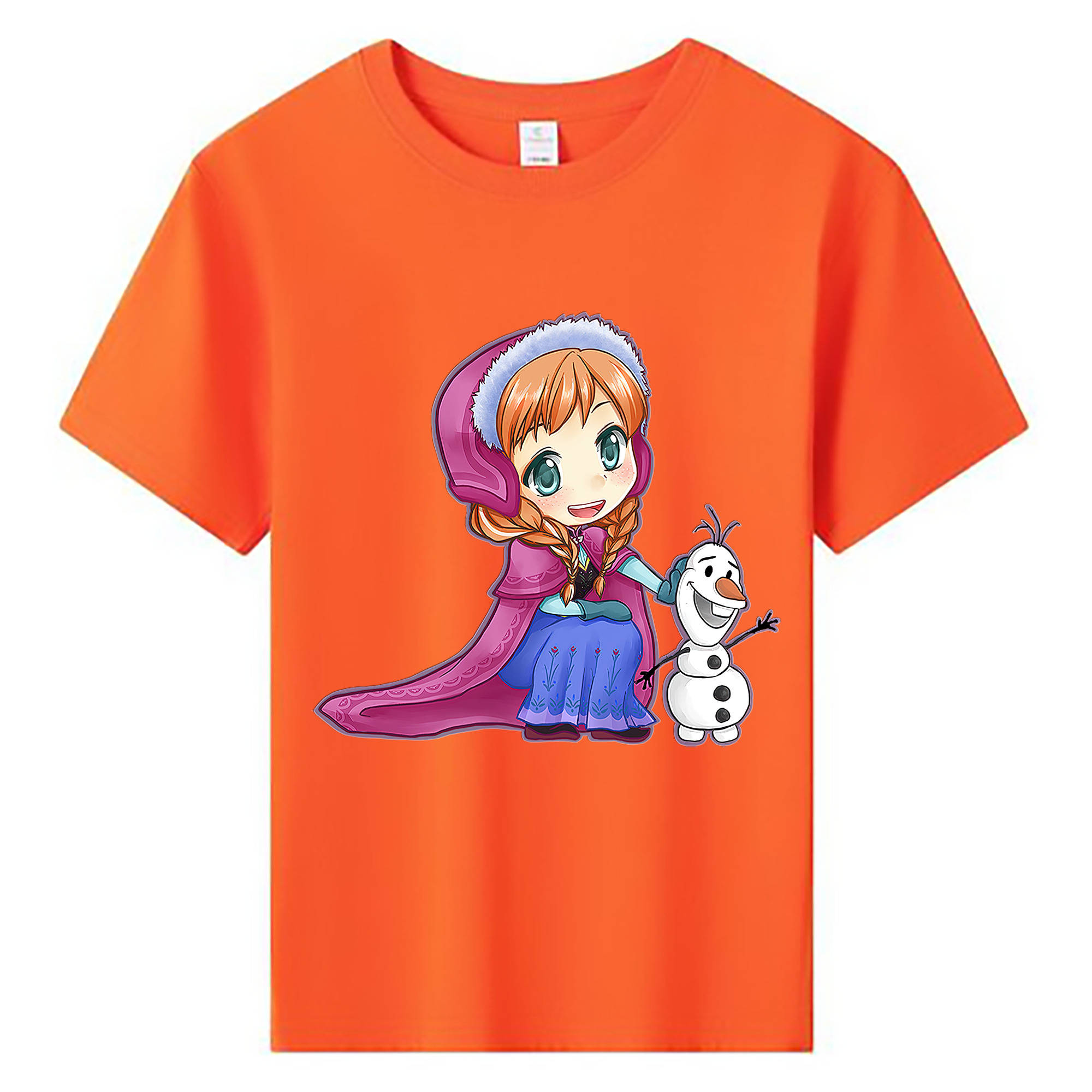 （画像用） アナと雪の女王 アンナ エルサ Frozen Anna Elsa 綿100％キッズTシャツ（フロントプリント）
