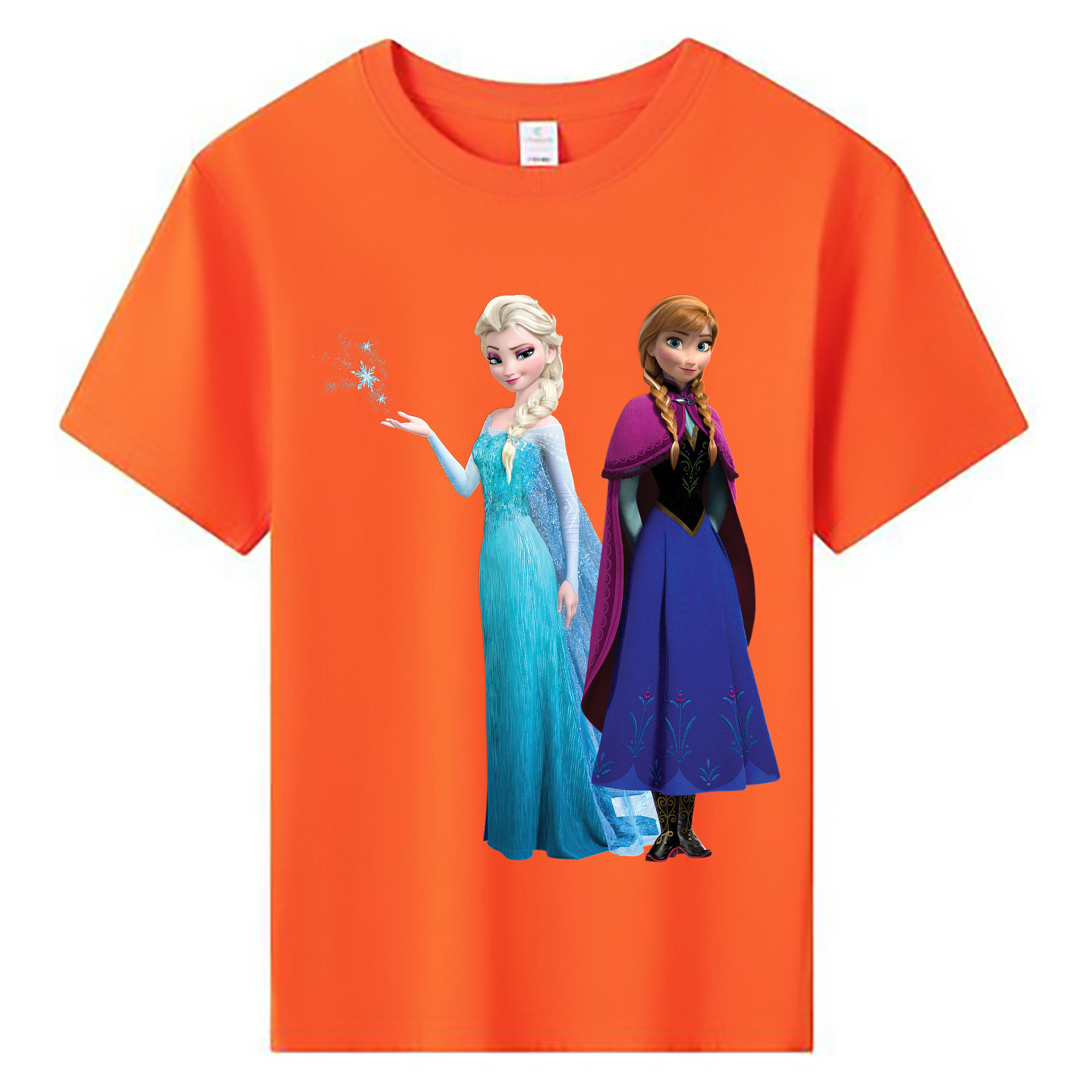 （画像用） アナと雪の女王 アンナ エルサ Frozen Anna Elsa 綿100％キッズTシャツ（フロントプリント）