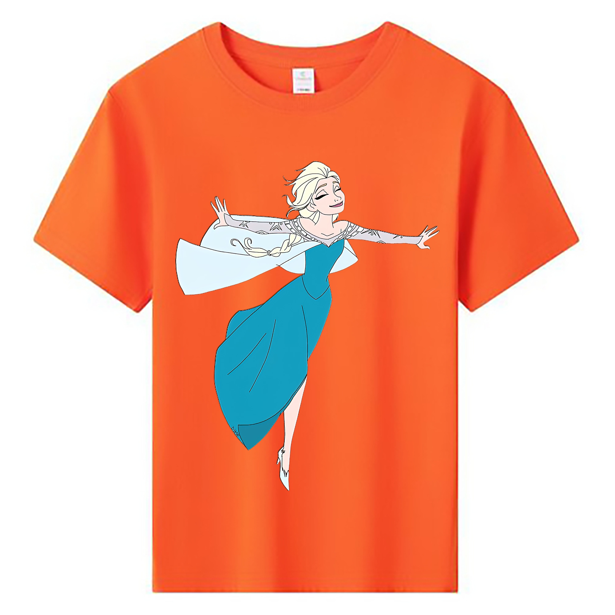 （画像用） アナと雪の女王 アンナ エルサ Frozen Anna Elsa 綿100％キッズTシャツ（フロントプリント）