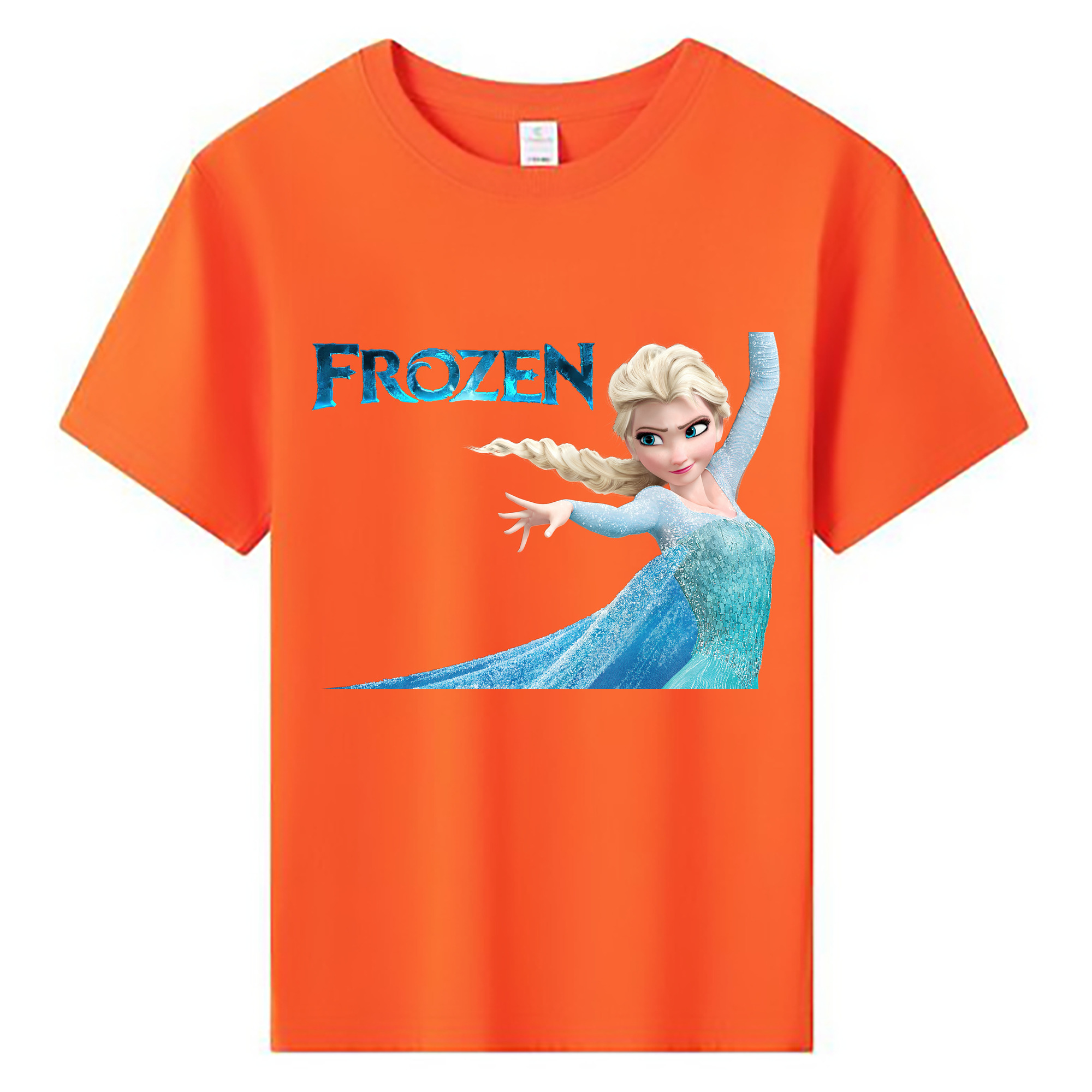 （画像用） アナと雪の女王 アンナ エルサ Frozen Anna Elsa 綿100％キッズTシャツ（フロントプリント）