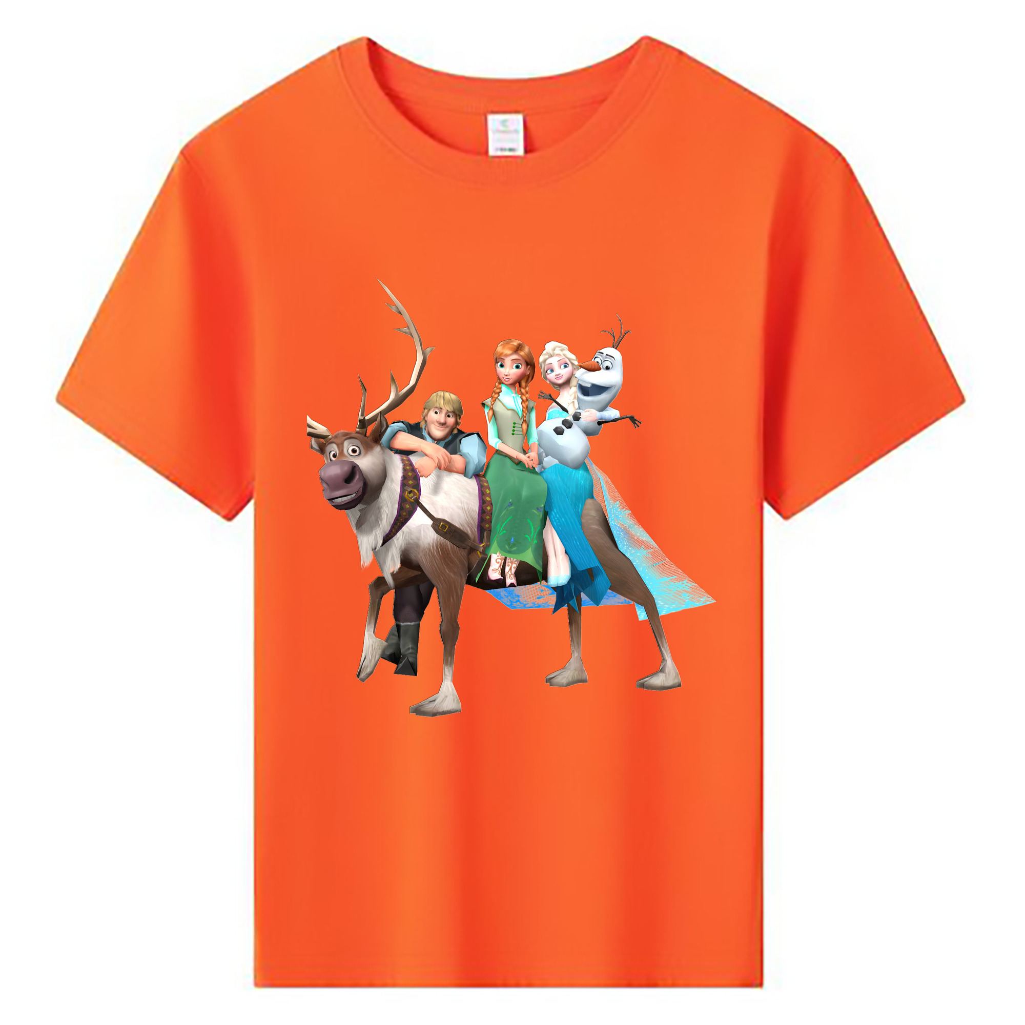（画像用） アナと雪の女王 アンナ エルサ Frozen Anna Elsa 綿100％キッズTシャツ（フロントプリント）