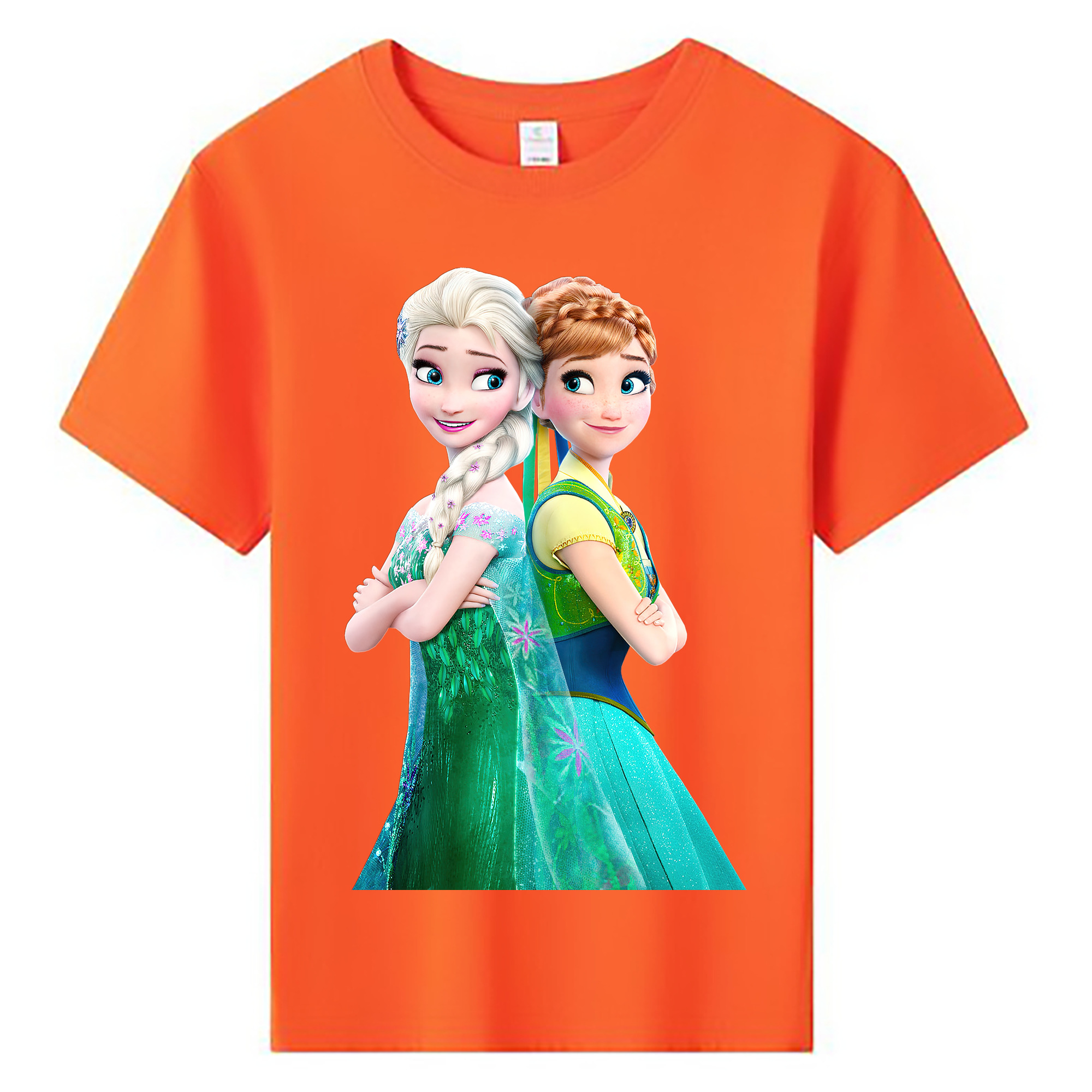 （画像用） アナと雪の女王 アンナ エルサ Frozen Anna Elsa 綿100％キッズTシャツ（フロントプリント）