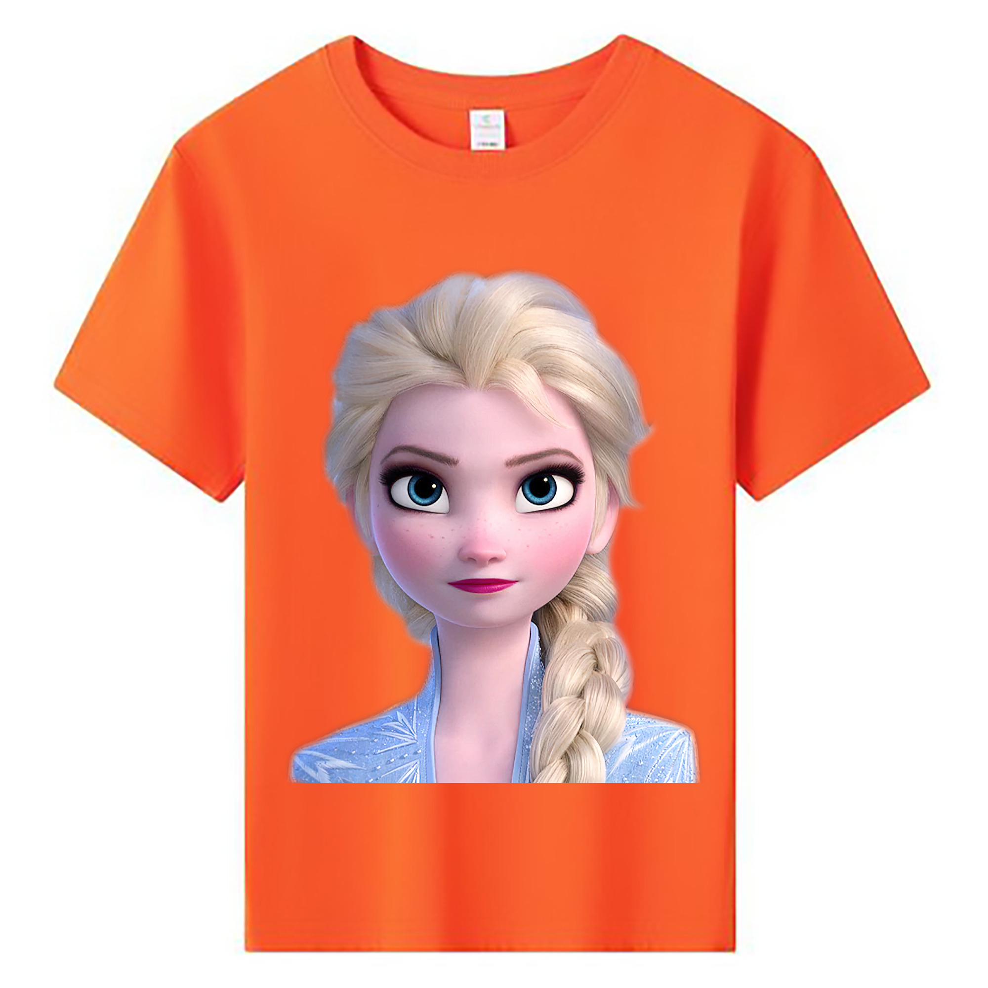 （画像用） アナと雪の女王 アンナ エルサ Frozen Anna Elsa 綿100％キッズTシャツ（フロントプリント）