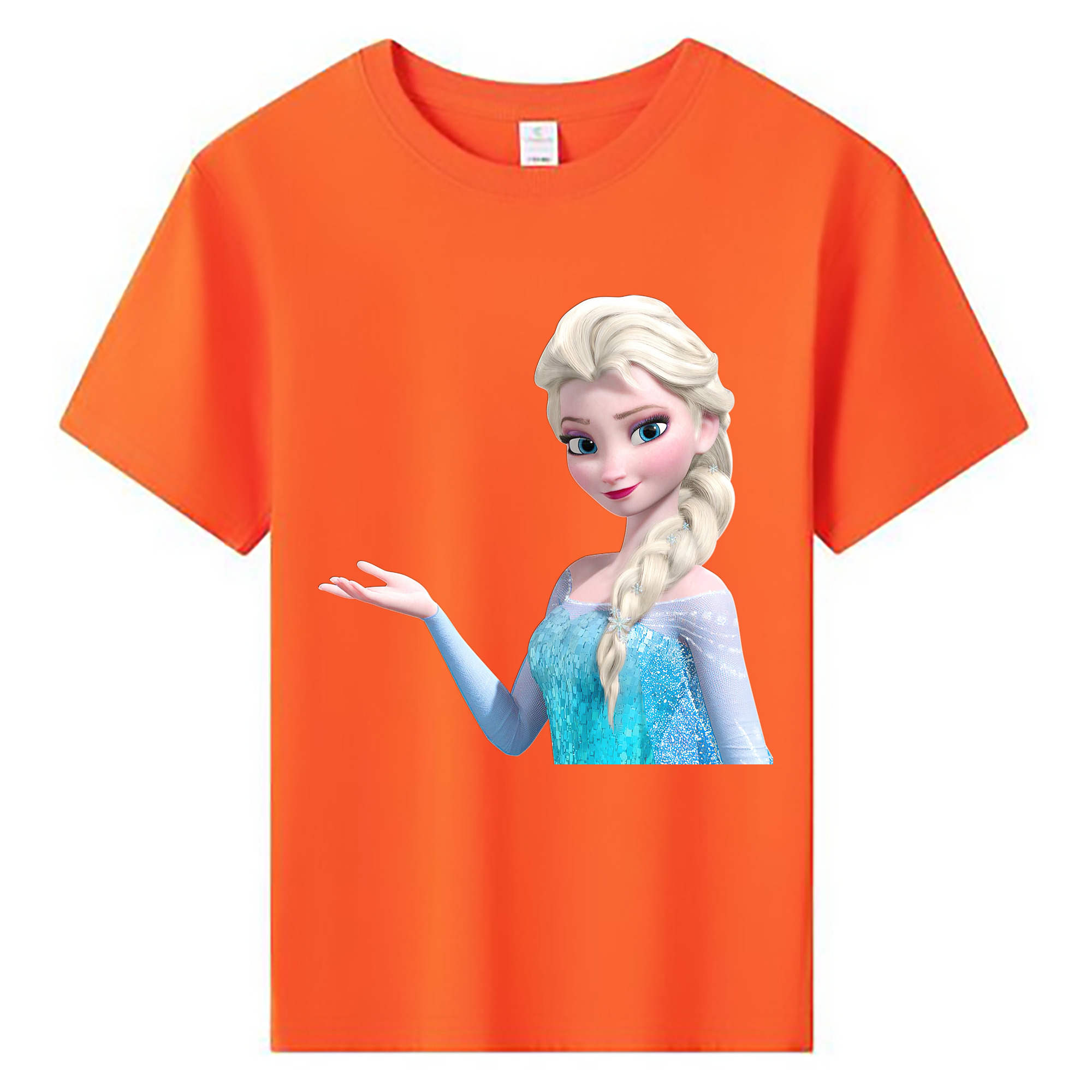 （画像用） アナと雪の女王 アンナ エルサ Frozen Anna Elsa 綿100％キッズTシャツ（フロントプリント）