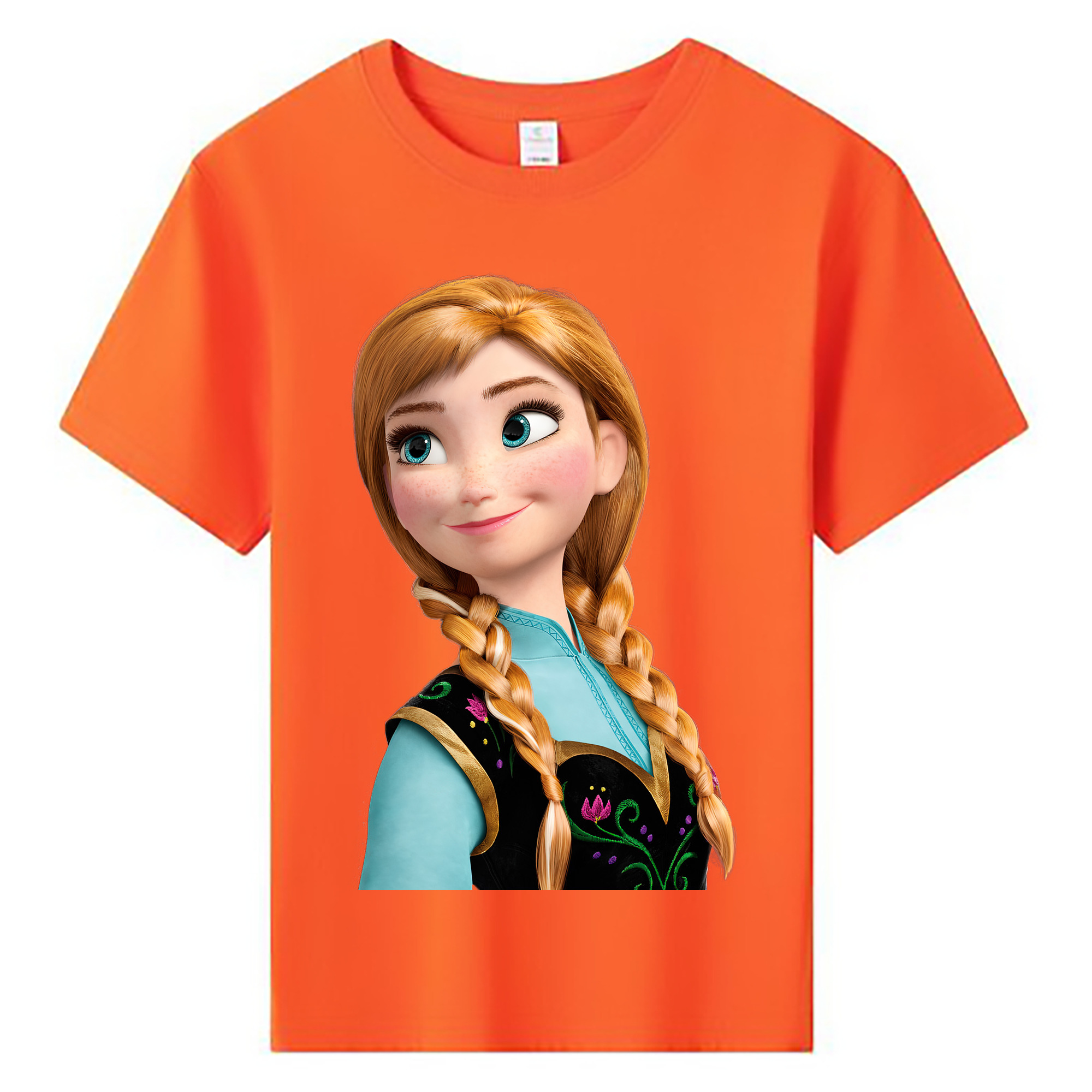 （画像用） アナと雪の女王 アンナ エルサ Frozen Anna Elsa 綿100％キッズTシャツ（フロントプリント）