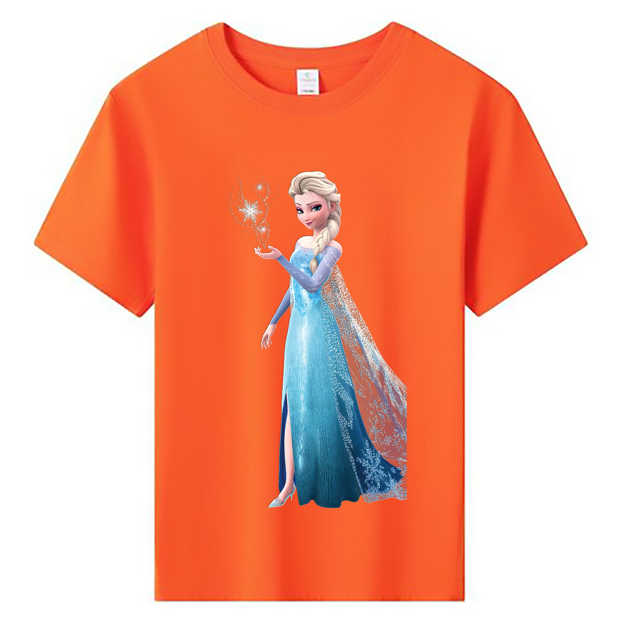 （画像用） アナと雪の女王 アンナ エルサ Frozen Anna Elsa 綿100％キッズTシャツ（フロントプリント）