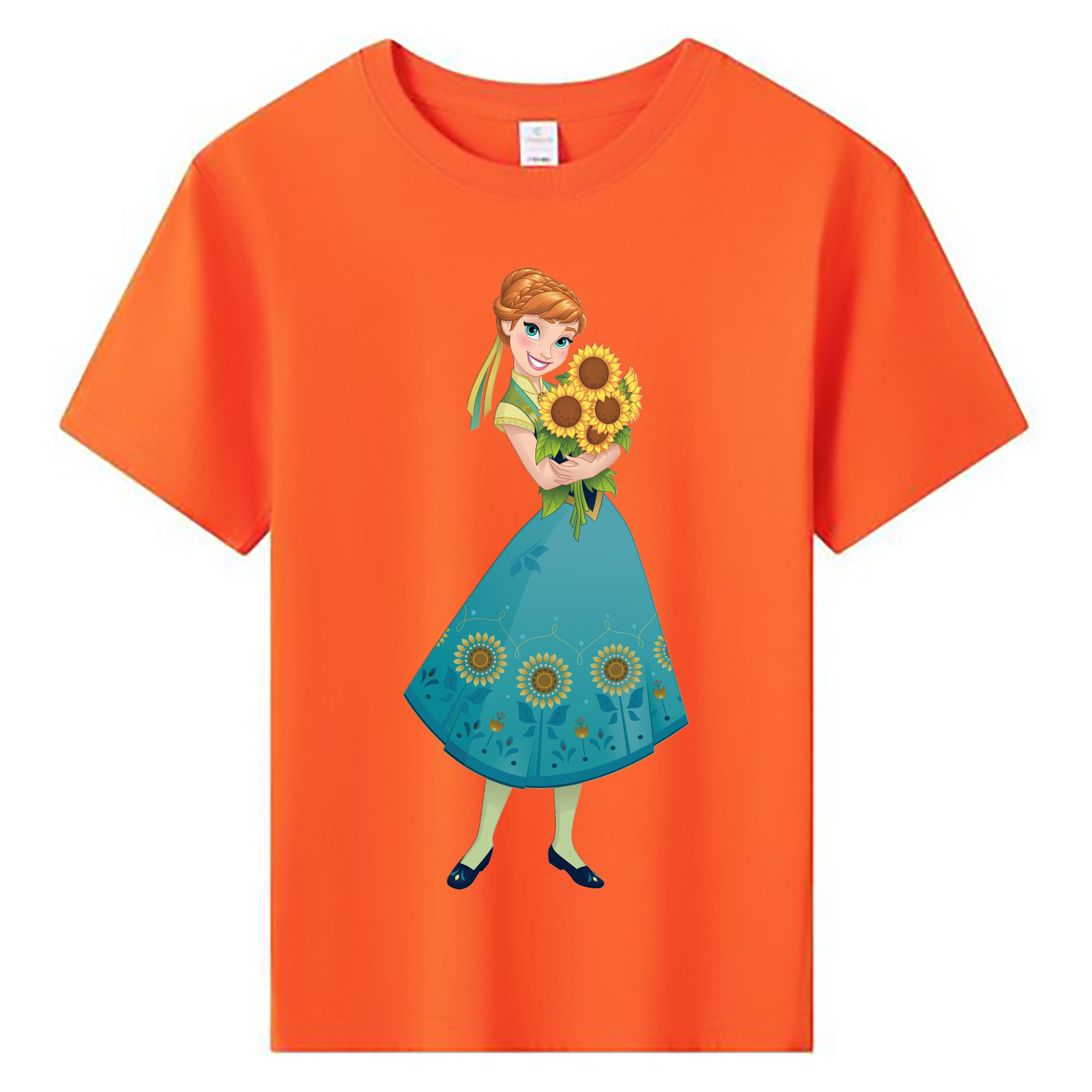 （画像用） アナと雪の女王 アンナ エルサ Frozen Anna Elsa 綿100％キッズTシャツ（フロントプリント）