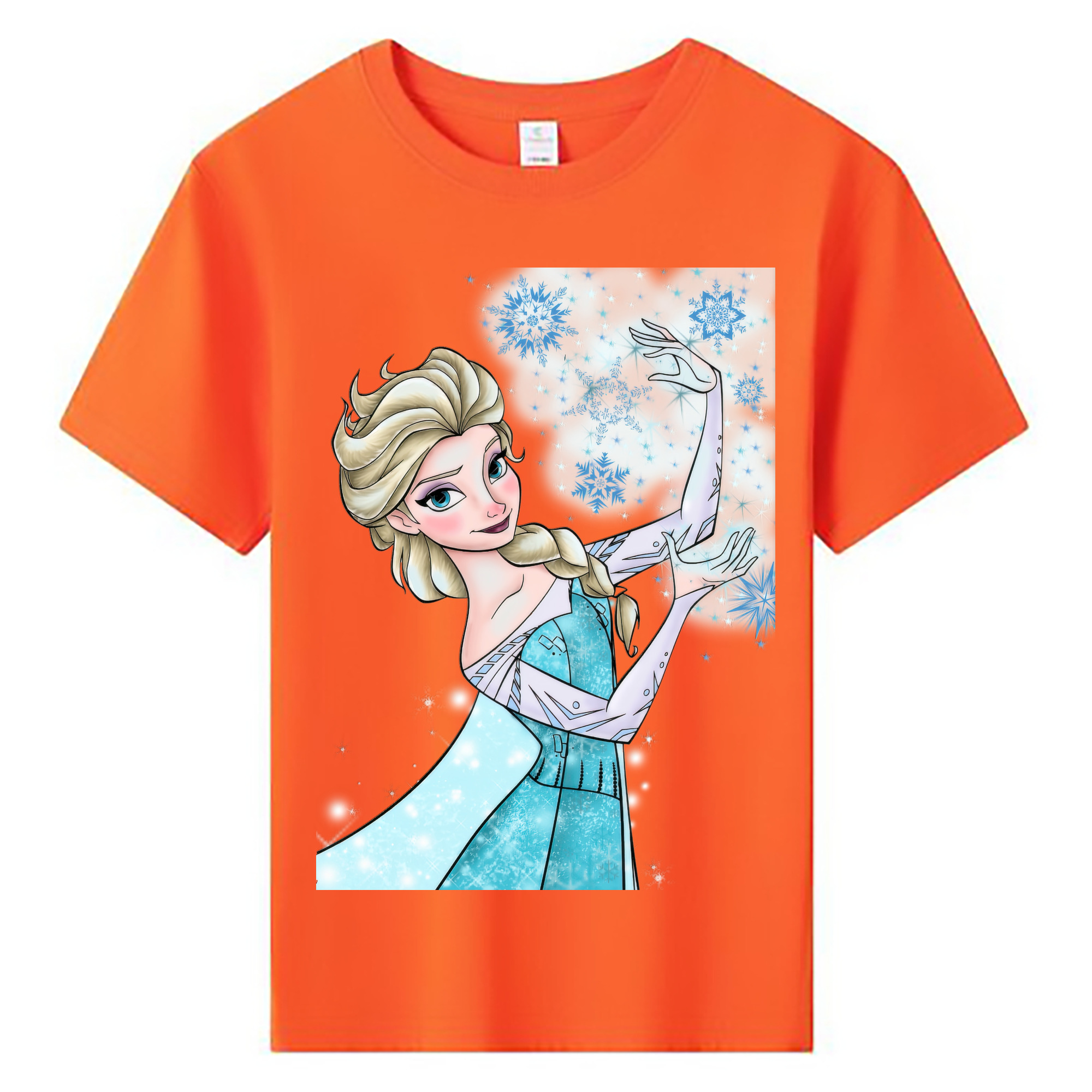 （画像用） アナと雪の女王 アンナ エルサ Frozen Anna Elsa 綿100％キッズTシャツ（フロントプリント）