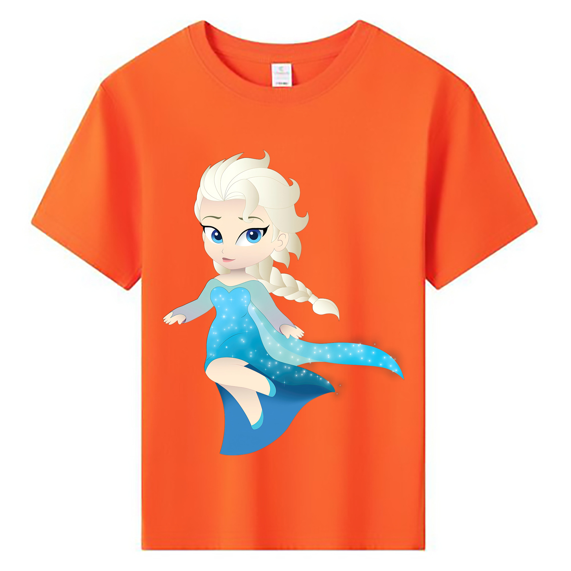 （画像用） アナと雪の女王 アンナ エルサ Frozen Anna Elsa 綿100％キッズTシャツ（フロントプリント）