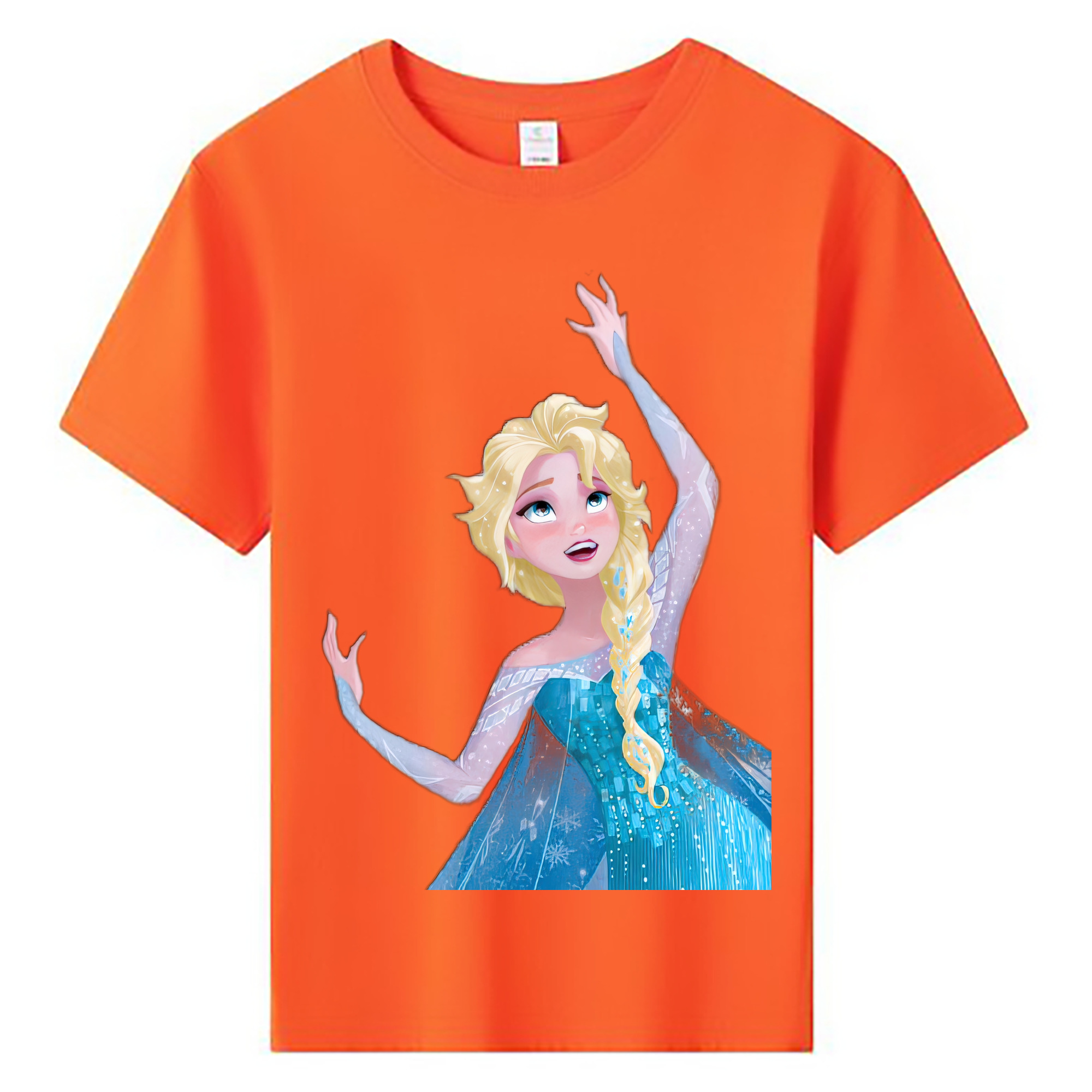 （画像用） アナと雪の女王 アンナ エルサ Frozen Anna Elsa 綿100％キッズTシャツ（フロントプリント）