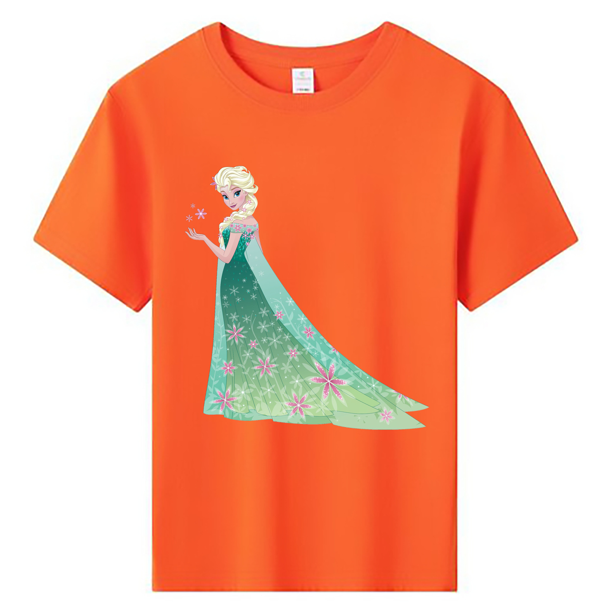 （画像用） アナと雪の女王 アンナ エルサ Frozen Anna Elsa 綿100％キッズTシャツ（フロントプリント）