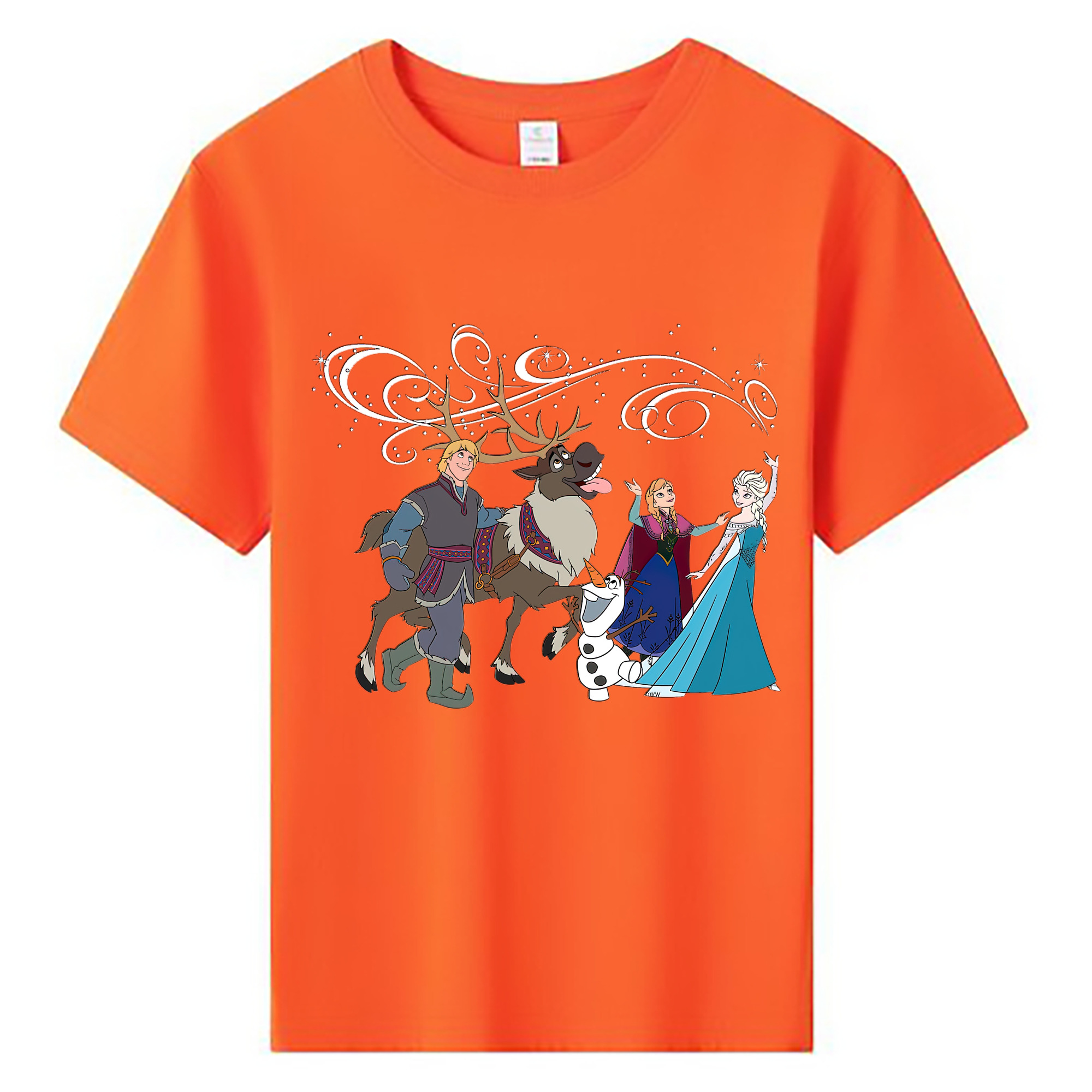 （画像用） アナと雪の女王 アンナ エルサ Frozen Anna Elsa 綿100％キッズTシャツ（フロントプリント）