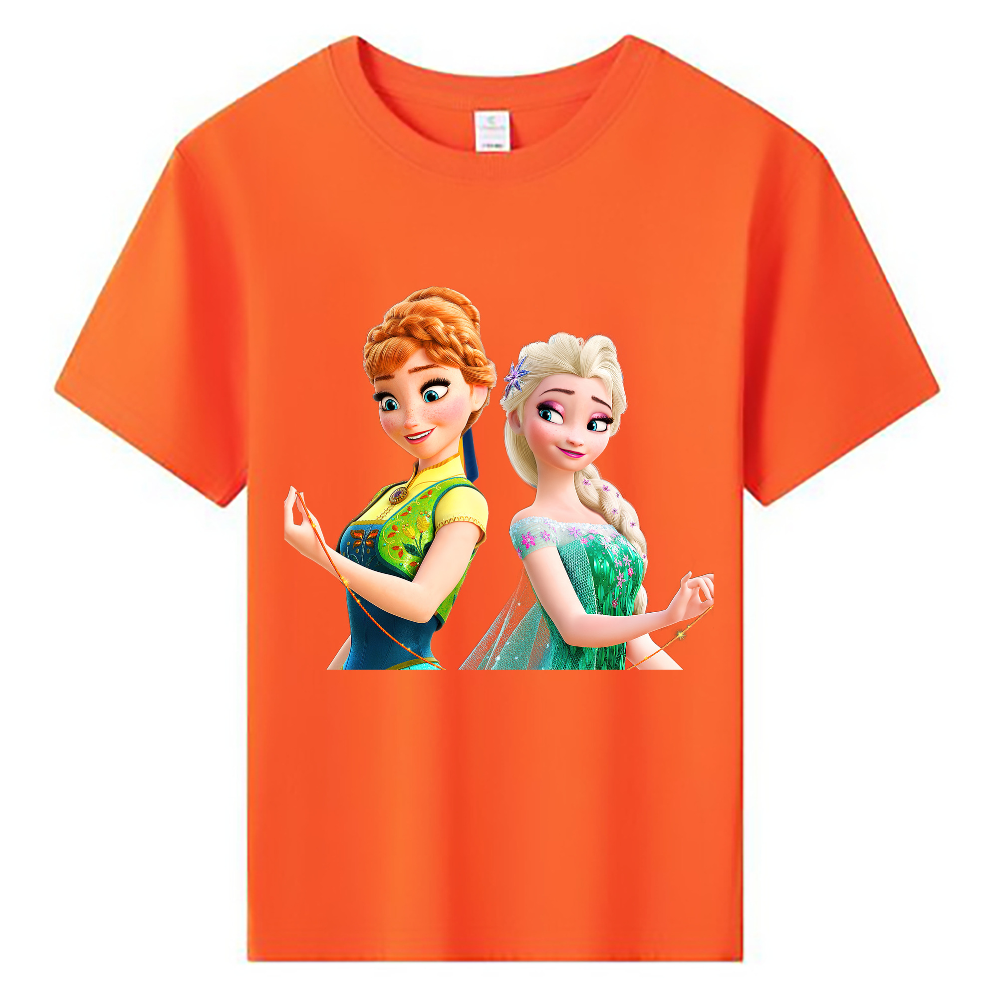 （画像用） アナと雪の女王 アンナ エルサ Frozen Anna Elsa 綿100％キッズTシャツ（フロントプリント）