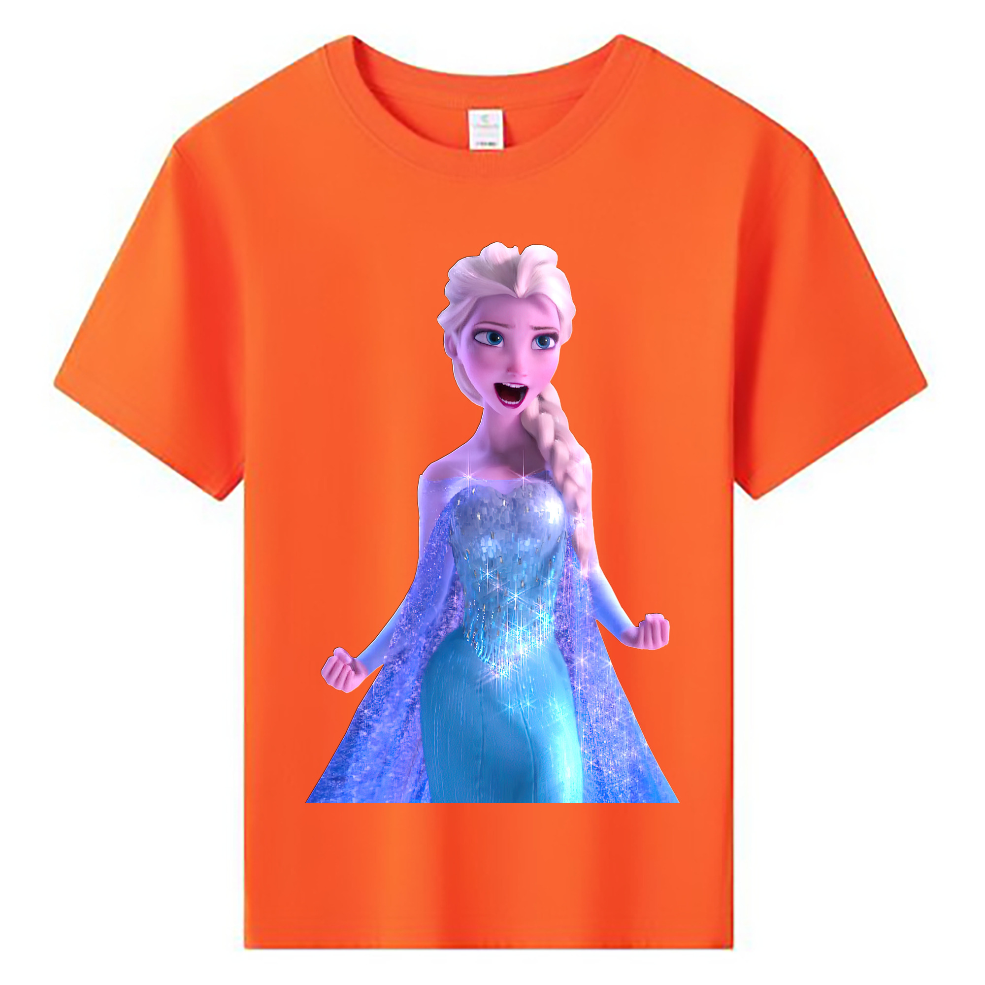 （画像用） アナと雪の女王 アンナ エルサ Frozen Anna Elsa 綿100％キッズTシャツ（フロントプリント）