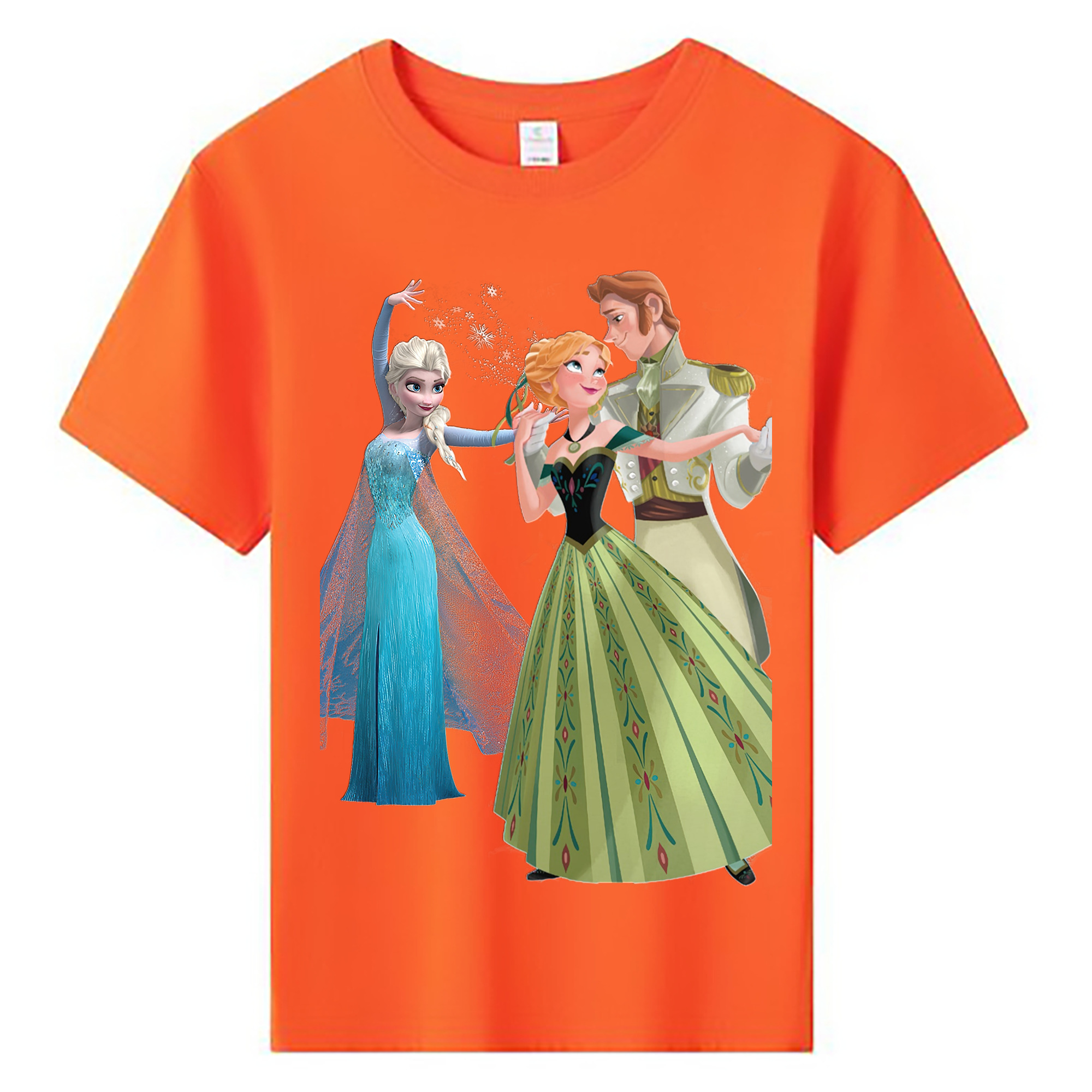 （画像用） アナと雪の女王 アンナ エルサ Frozen Anna Elsa 綿100％キッズTシャツ（フロントプリント）