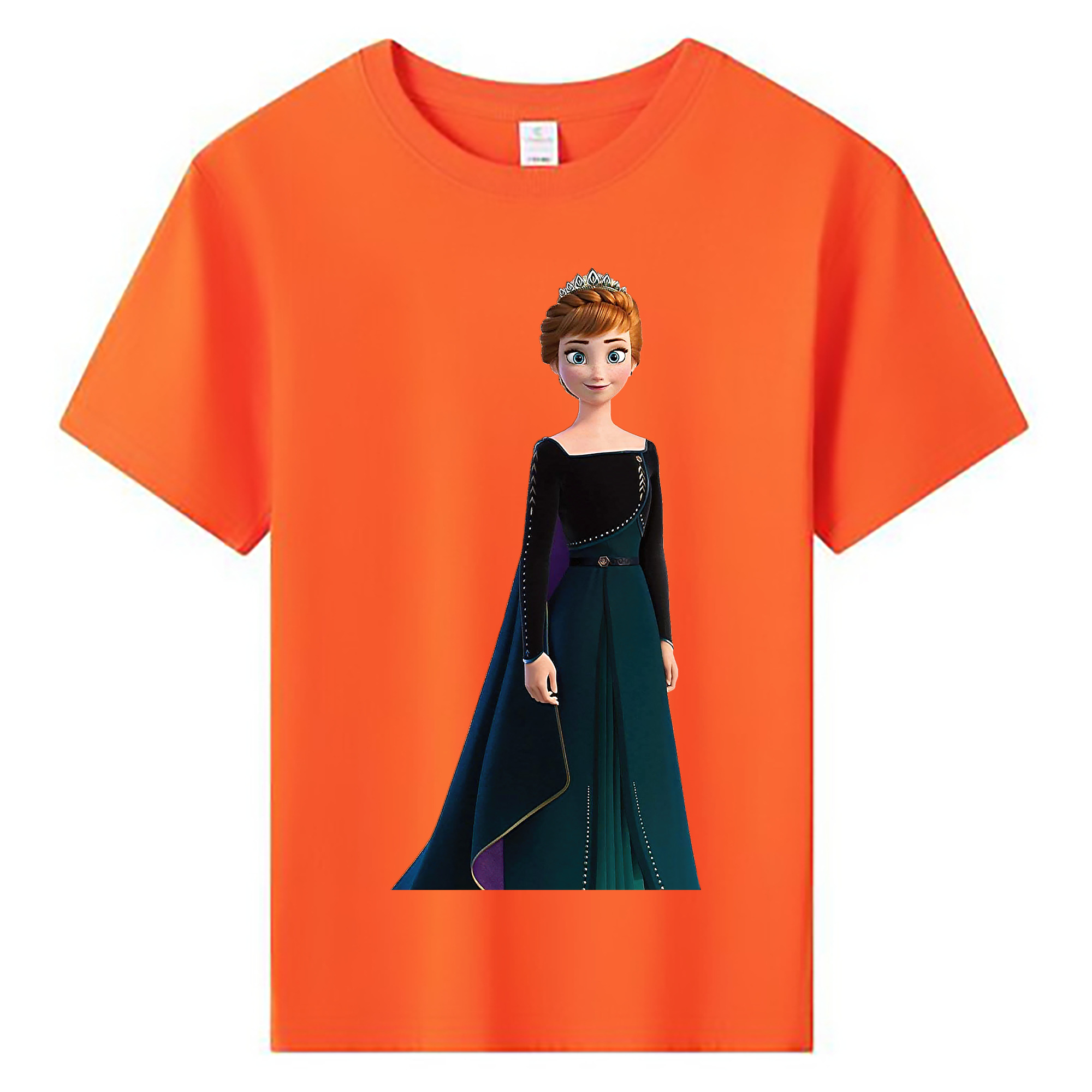 （画像用） アナと雪の女王 アンナ エルサ Frozen Anna Elsa 綿100％キッズTシャツ（フロントプリント）