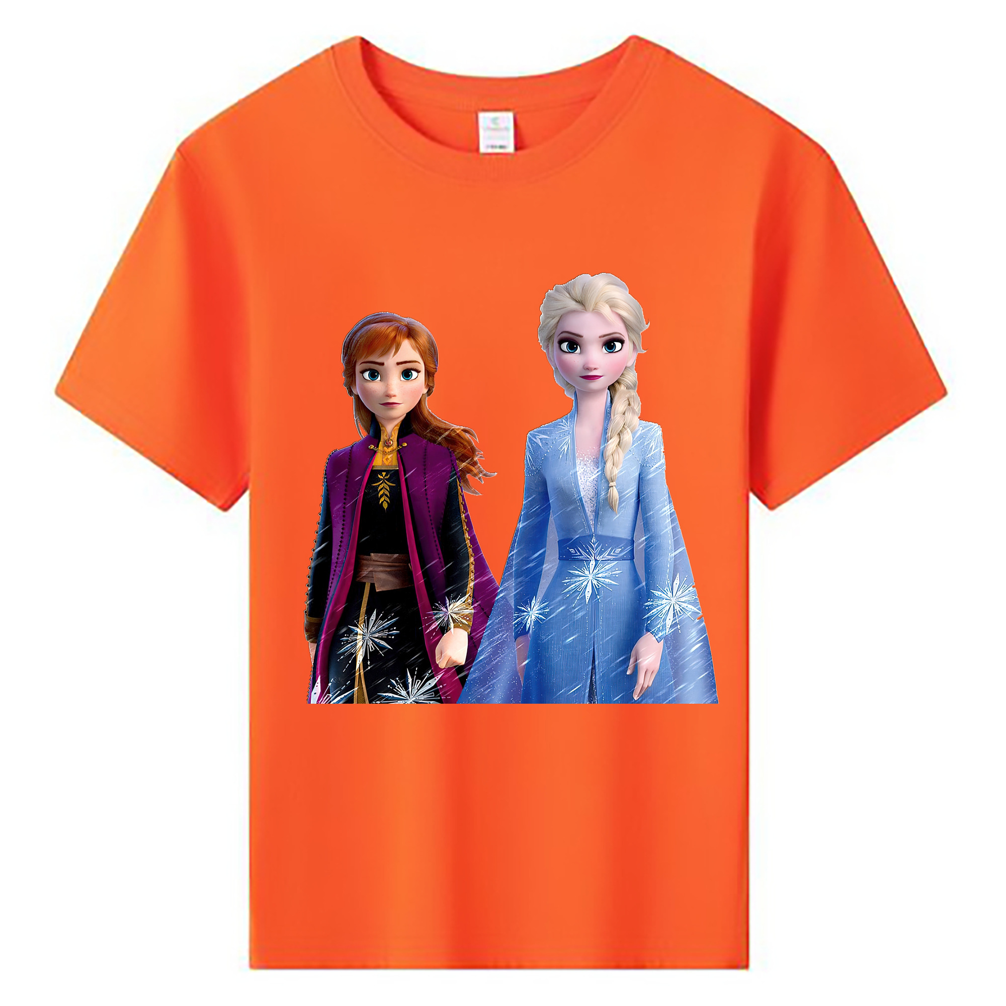 （画像用） アナと雪の女王 アンナ エルサ Frozen Anna Elsa 綿100％キッズTシャツ（フロントプリント）