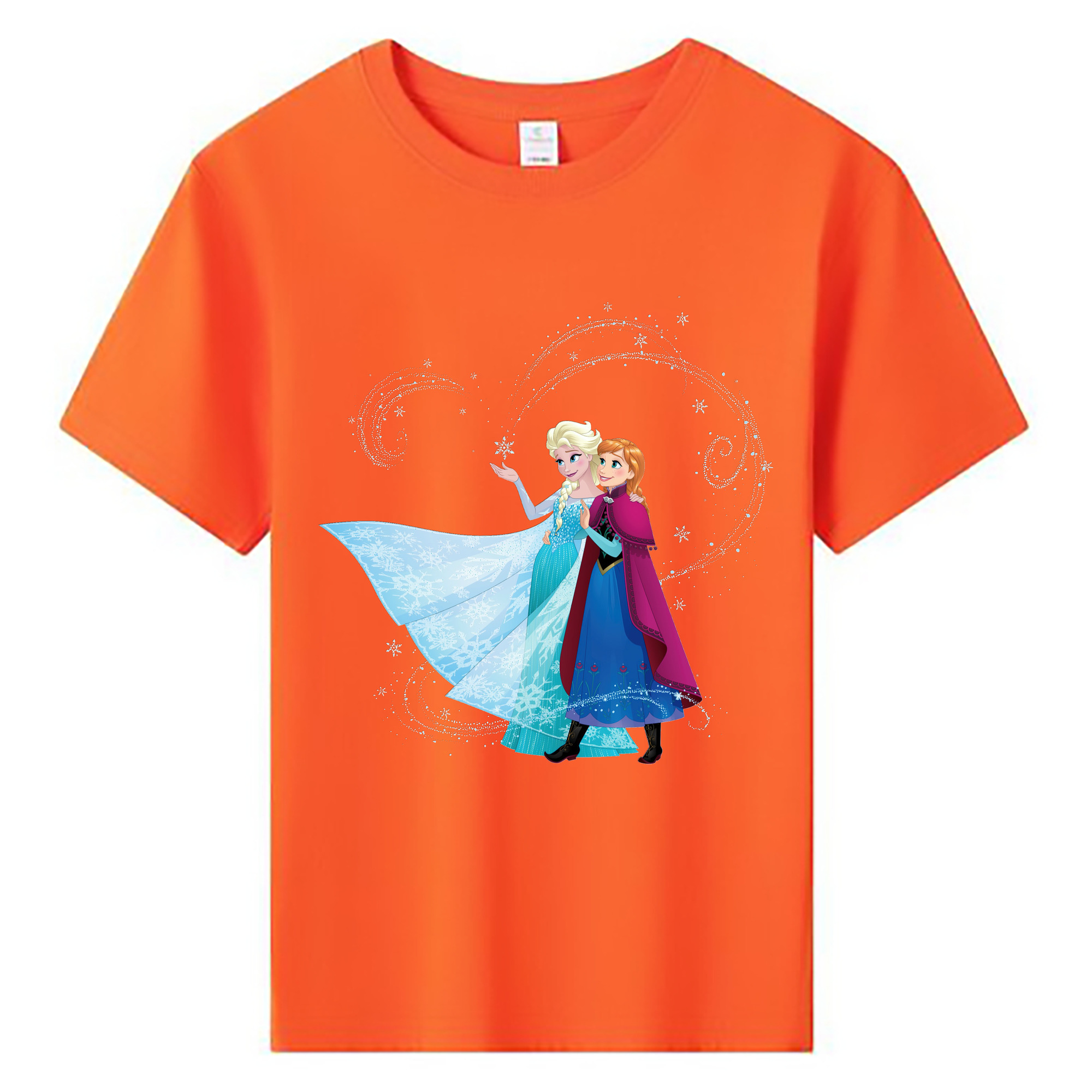 （画像用） アナと雪の女王 アンナ エルサ Frozen Anna Elsa 綿100％キッズTシャツ（フロントプリント）