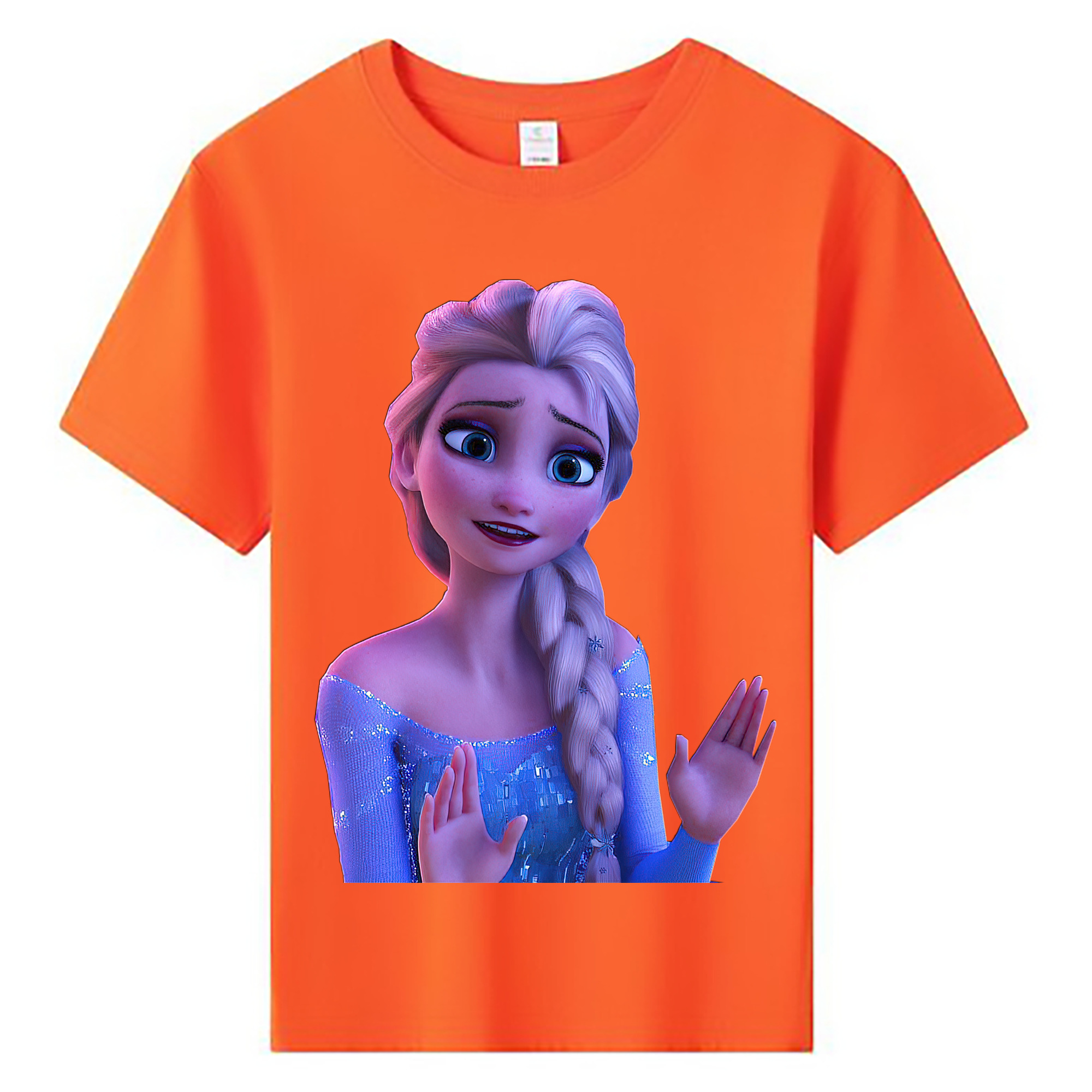 （画像用） アナと雪の女王 アンナ エルサ Frozen Anna Elsa 綿100％キッズTシャツ（フロントプリント）