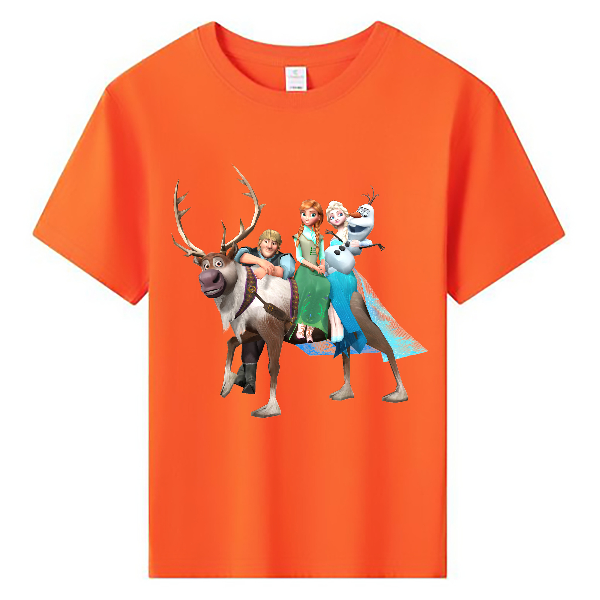 （画像用） アナと雪の女王 アンナ エルサ Frozen Anna Elsa 綿100％キッズTシャツ（フロントプリント）