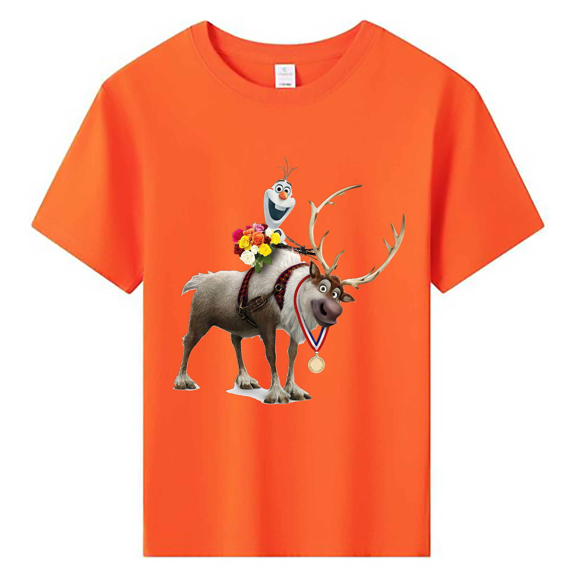 （画像用） アナと雪の女王 アンナ エルサ Frozen Anna Elsa 綿100％キッズTシャツ（フロントプリント）