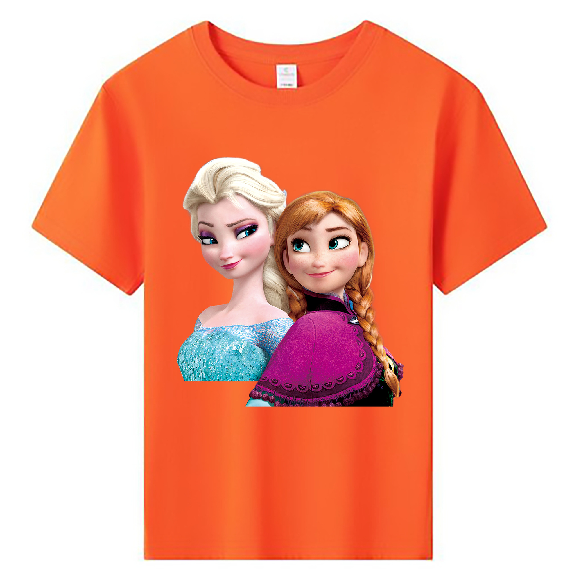 （画像用） アナと雪の女王 アンナ エルサ Frozen Anna Elsa 綿100％キッズTシャツ（フロントプリント）