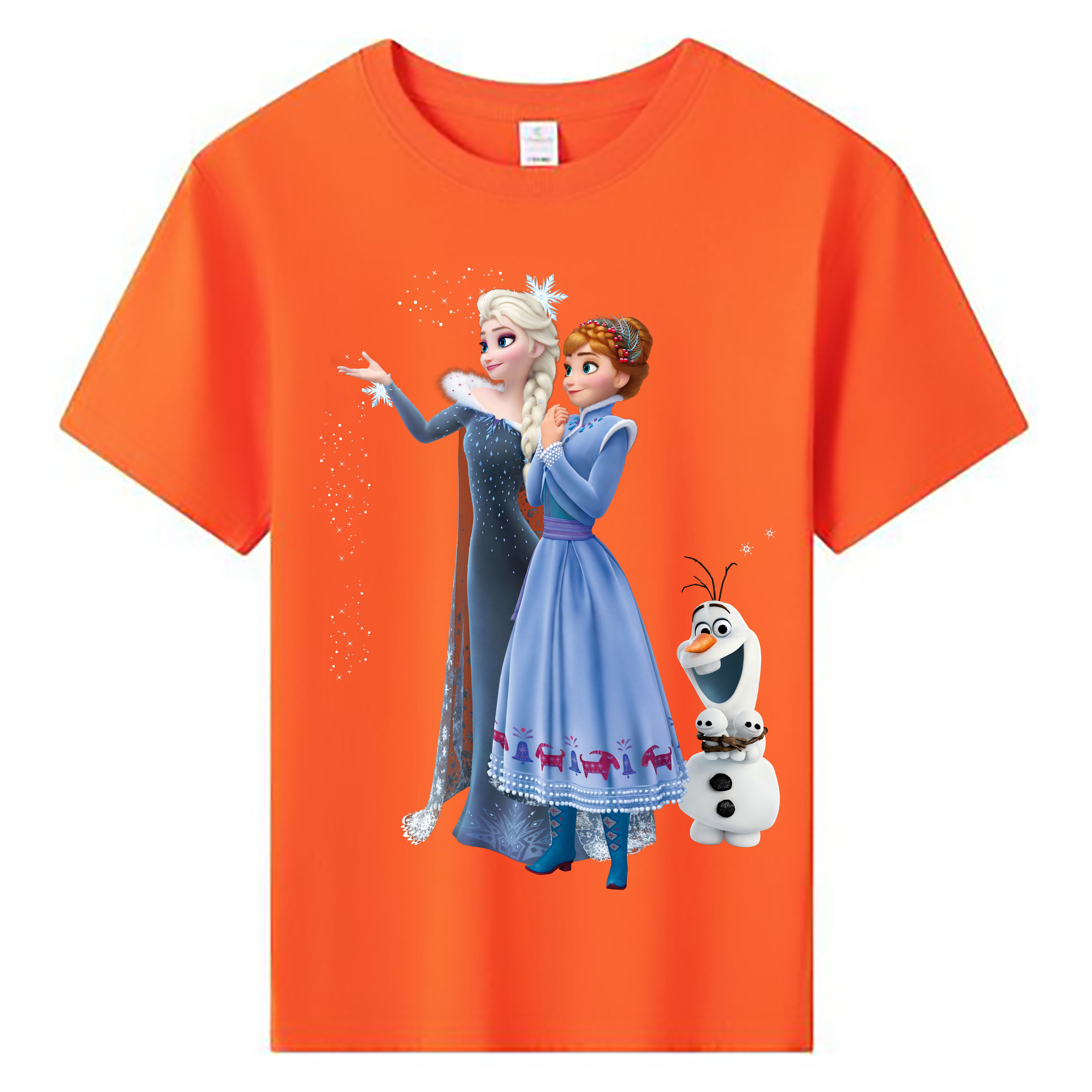 （画像用） アナと雪の女王 アンナ エルサ Frozen Anna Elsa 綿100％キッズTシャツ（フロントプリント）