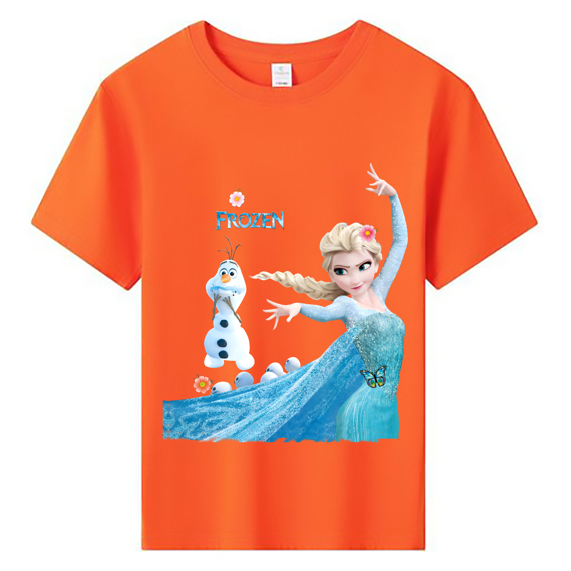 （画像用） アナと雪の女王 アンナ エルサ Frozen Anna Elsa 綿100％キッズTシャツ（フロントプリント）