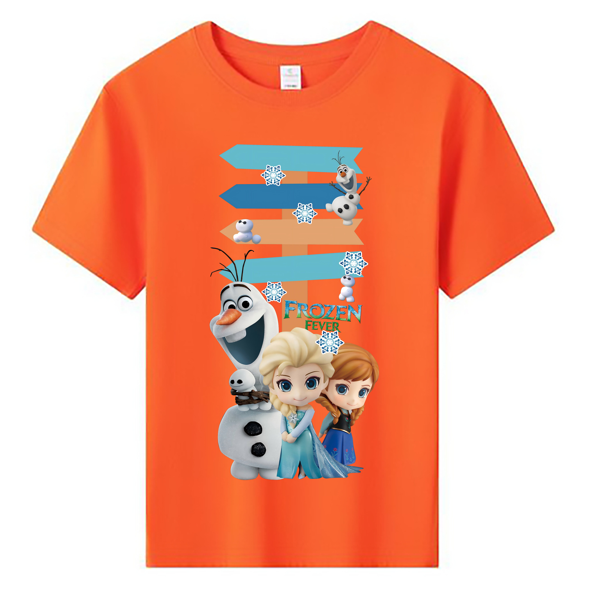 （画像用） アナと雪の女王 アンナ エルサ Frozen Anna Elsa 綿100％キッズTシャツ（フロントプリント）