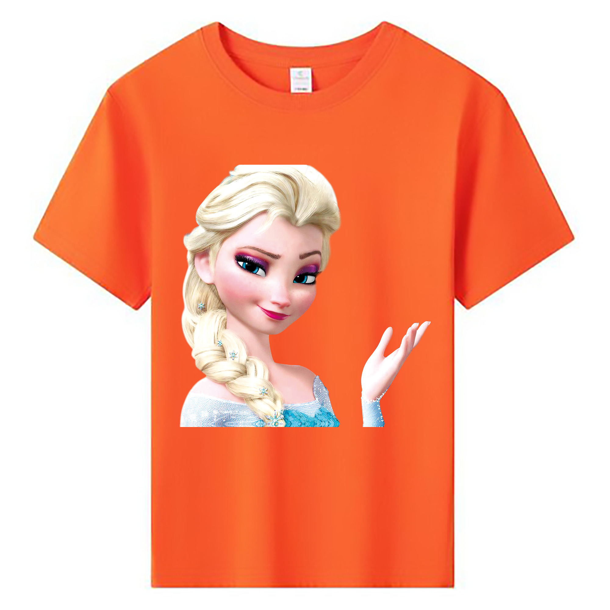 （画像用） アナと雪の女王 アンナ エルサ Frozen Anna Elsa 綿100％キッズTシャツ（フロントプリント）