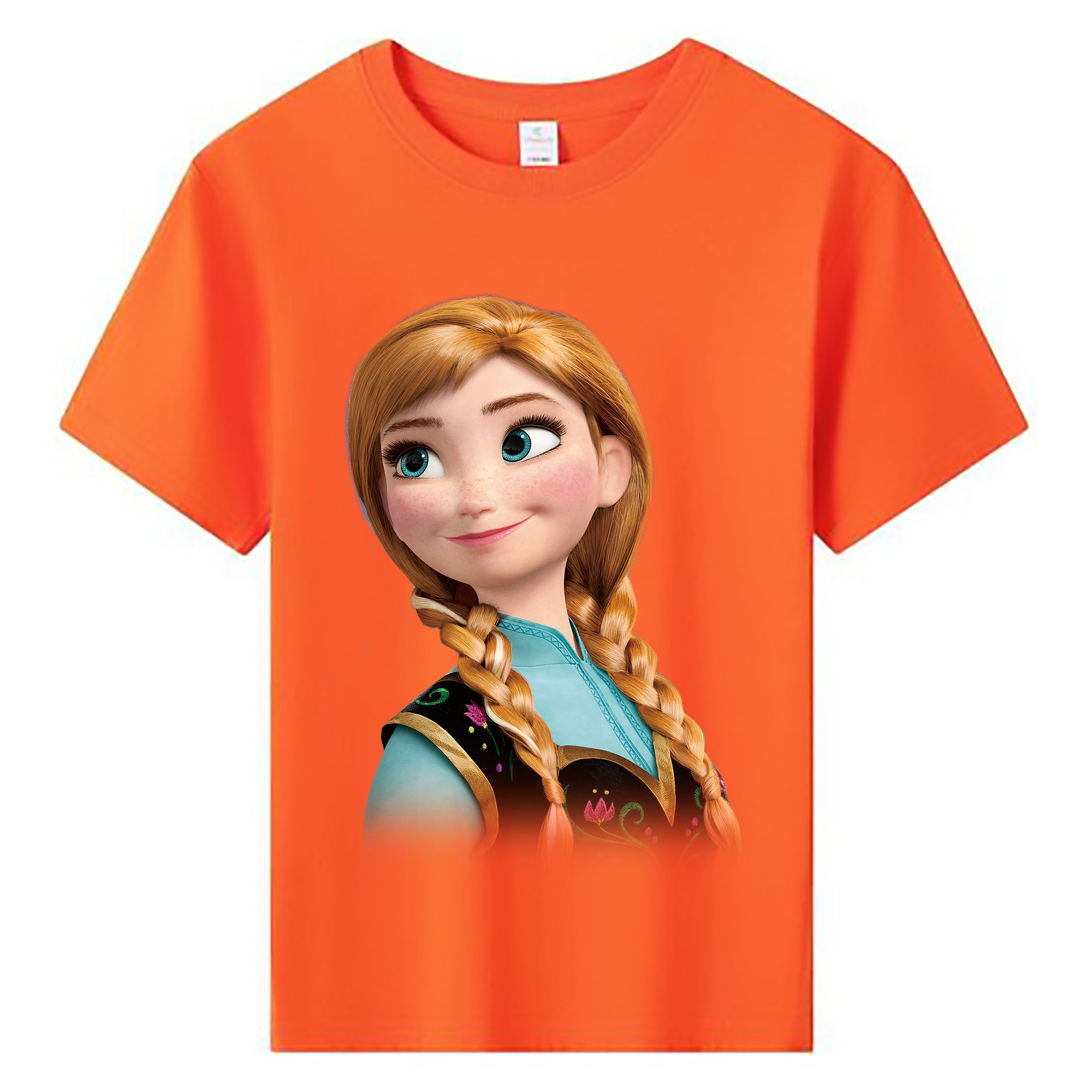 （画像用） アナと雪の女王 アンナ エルサ Frozen Anna Elsa 綿100％キッズTシャツ（フロントプリント）