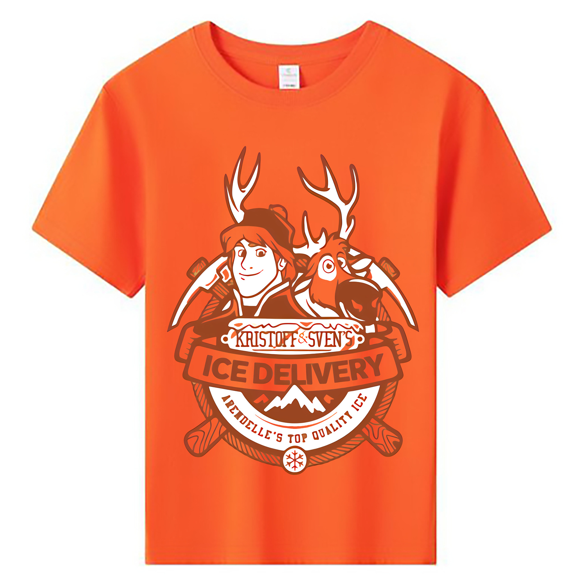 （画像用） アナと雪の女王 アンナ エルサ Frozen Anna Elsa 綿100％キッズTシャツ（フロントプリント）
