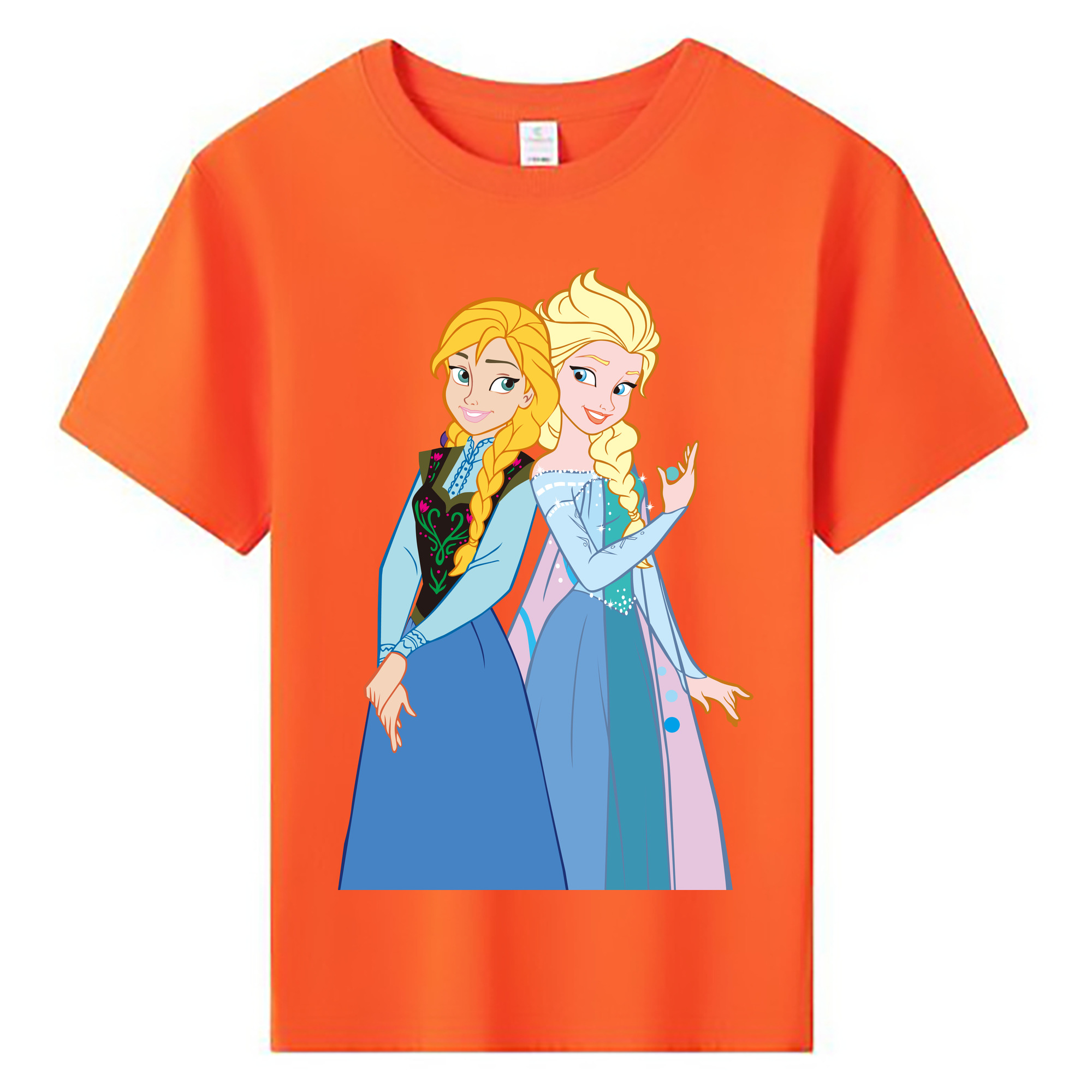 （画像用） アナと雪の女王 アンナ エルサ Frozen Anna Elsa 綿100％キッズTシャツ（フロントプリント）