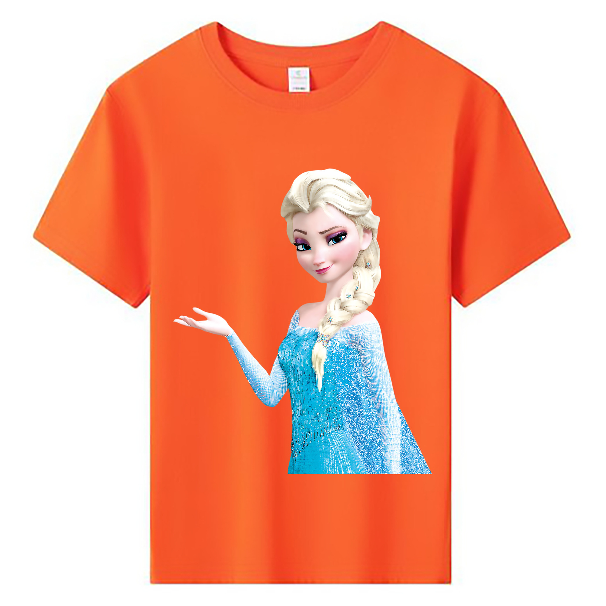 （画像用） アナと雪の女王 アンナ エルサ Frozen Anna Elsa 綿100％キッズTシャツ（フロントプリント）