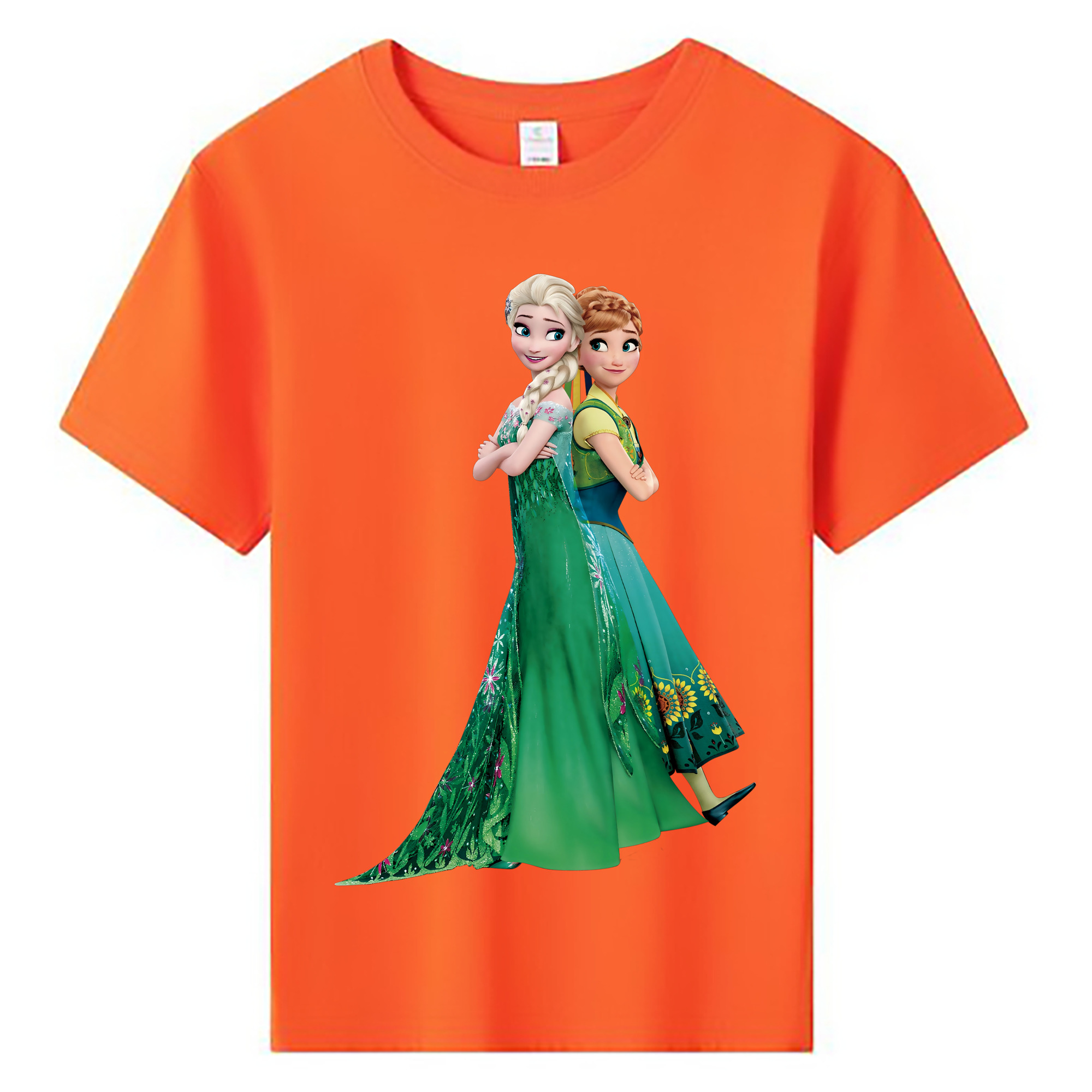 （画像用） アナと雪の女王 アンナ エルサ Frozen Anna Elsa 綿100％キッズTシャツ（フロントプリント）