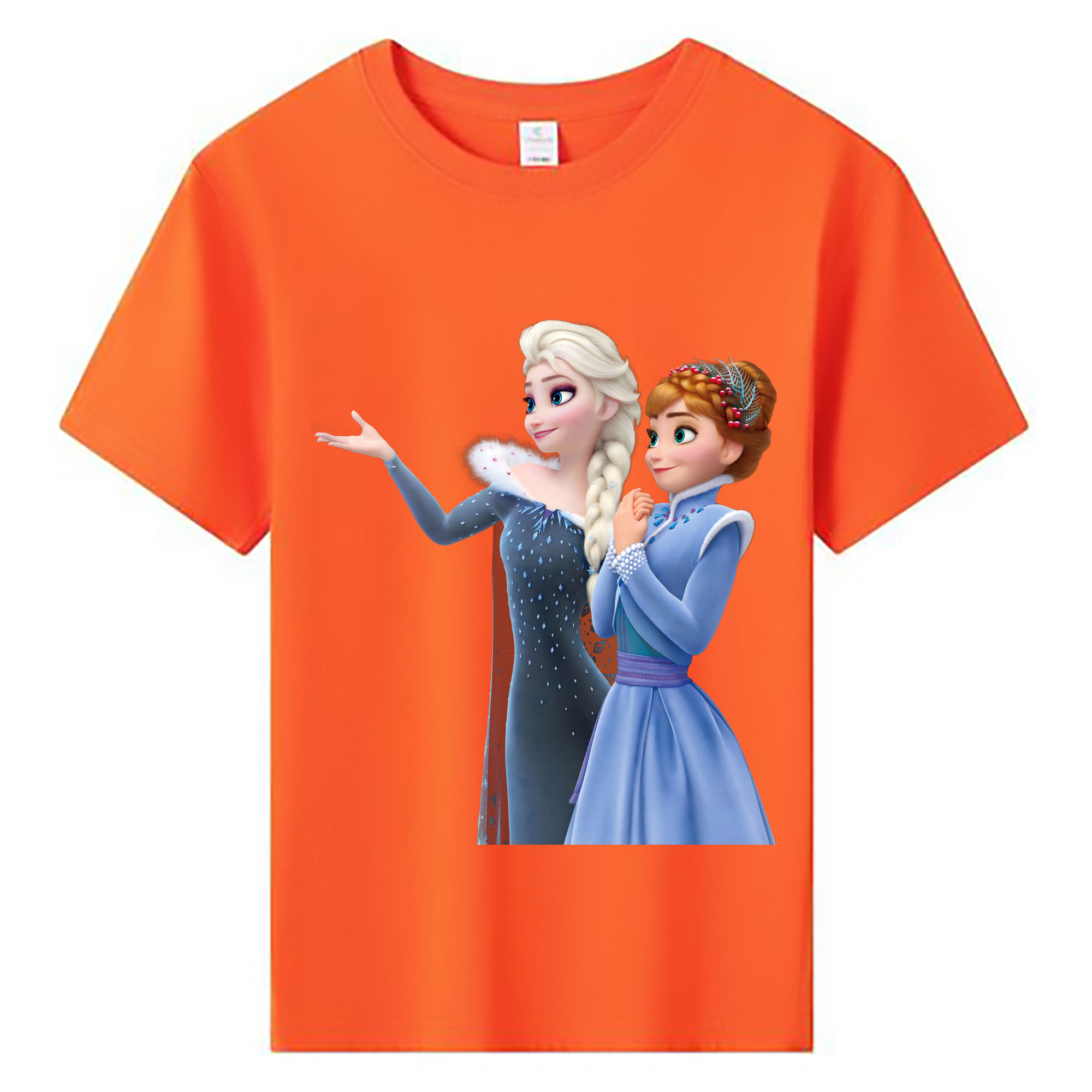 （画像用） アナと雪の女王 アンナ エルサ Frozen Anna Elsa 綿100％キッズTシャツ（フロントプリント）
