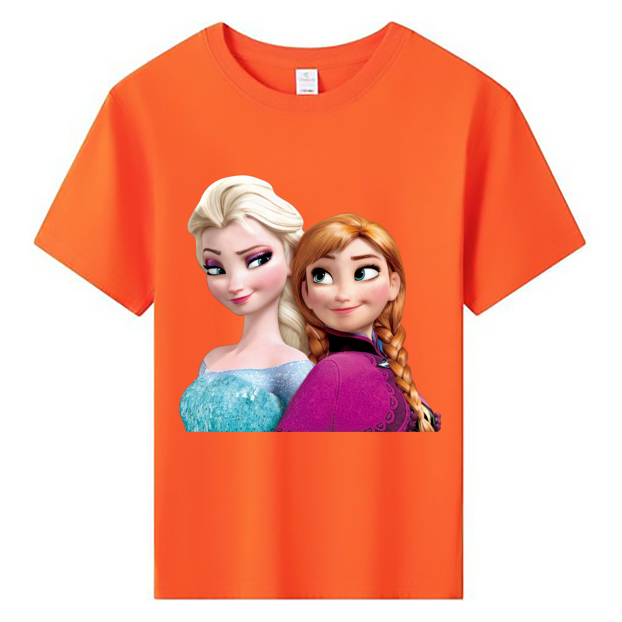 （画像用） アナと雪の女王 アンナ エルサ Frozen Anna Elsa 綿100％キッズTシャツ（フロントプリント）