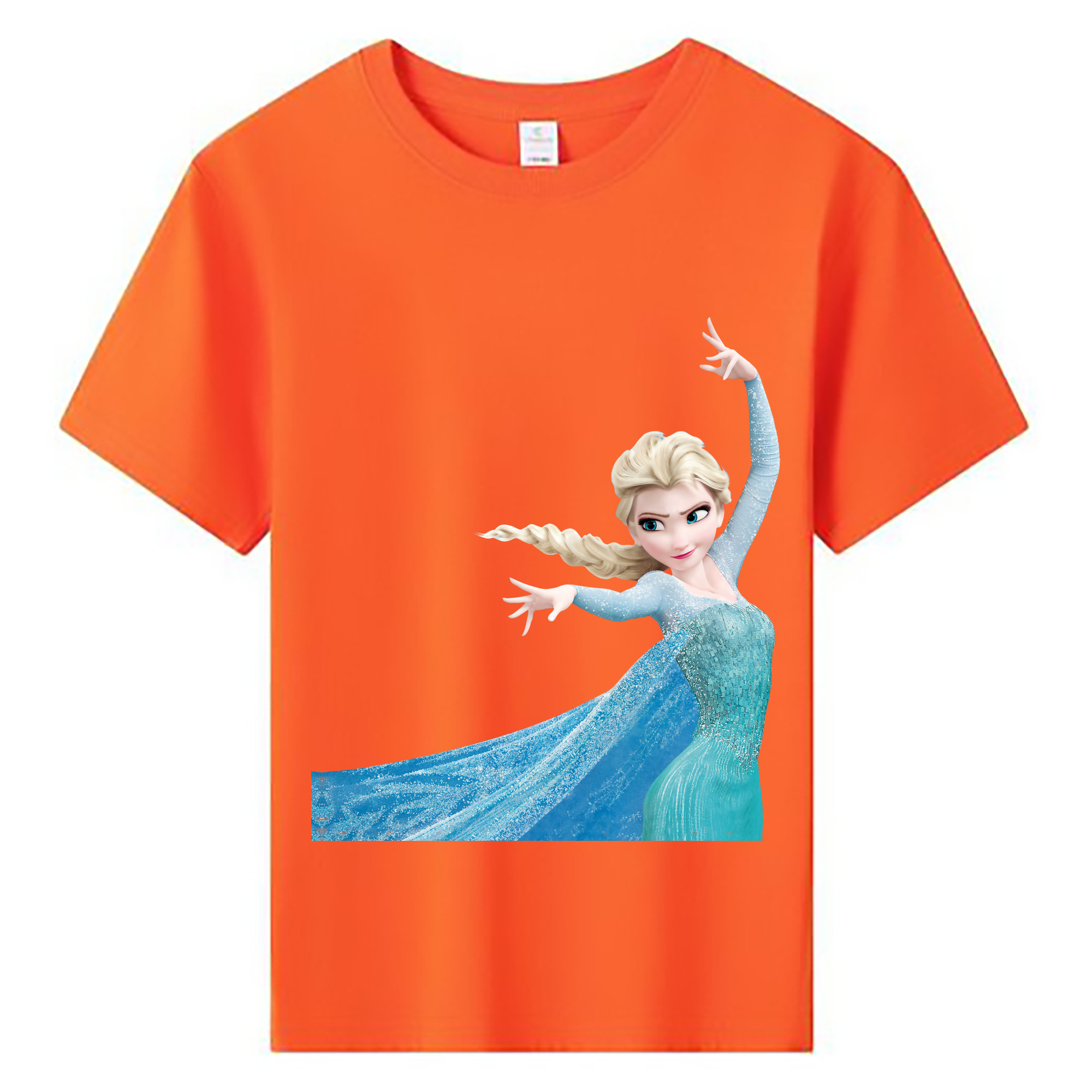 （画像用） アナと雪の女王 アンナ エルサ Frozen Anna Elsa 綿100％キッズTシャツ（フロントプリント）