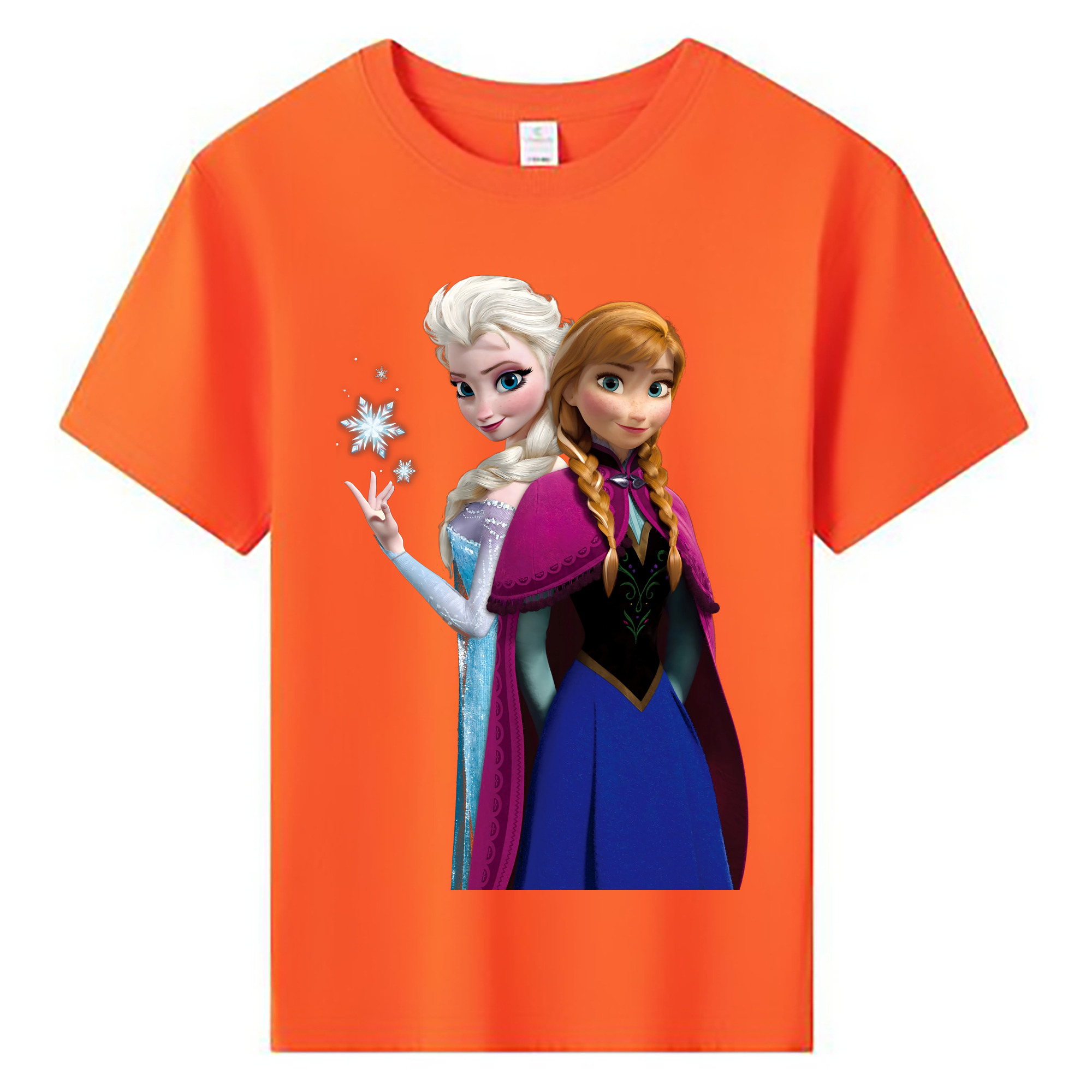（画像用） アナと雪の女王 アンナ エルサ Frozen Anna Elsa 綿100％キッズTシャツ（フロントプリント）