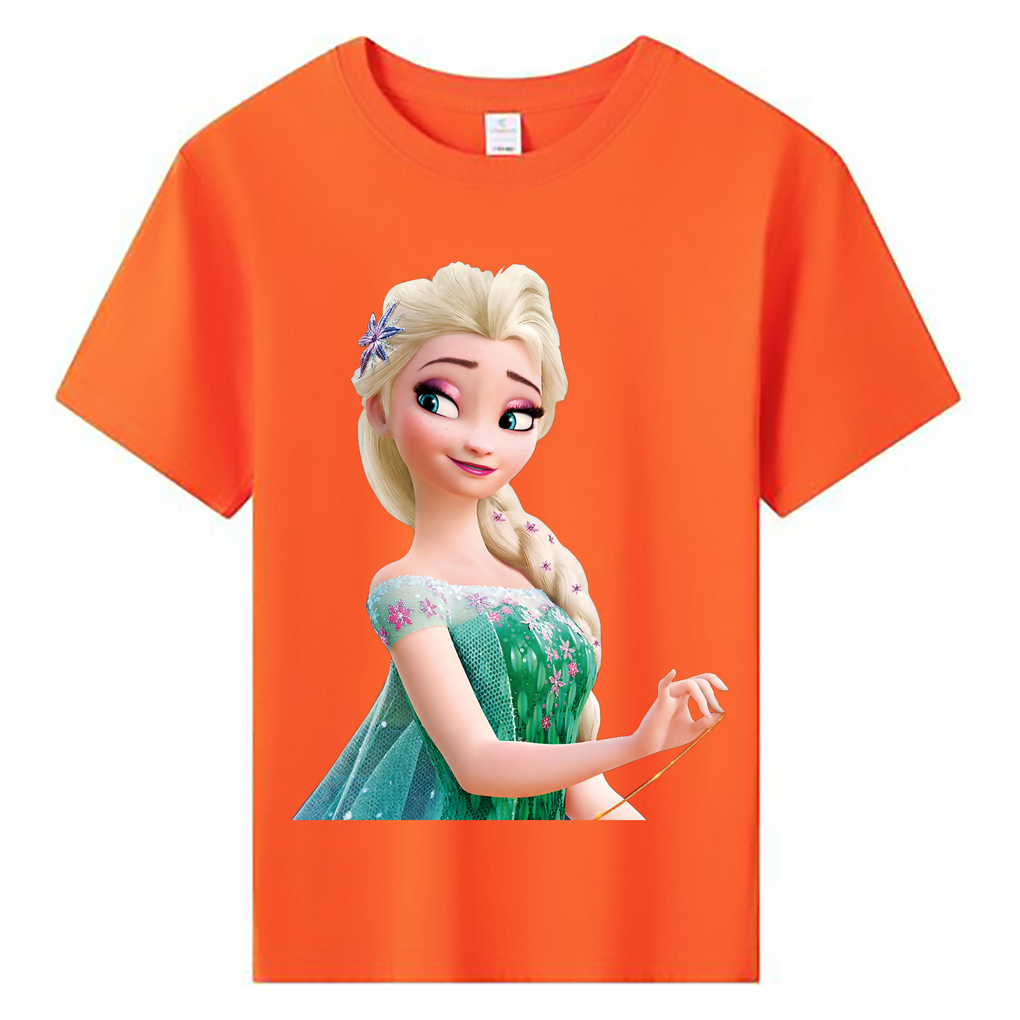 （画像用） アナと雪の女王 アンナ エルサ Frozen Anna Elsa 綿100％キッズTシャツ（フロントプリント）