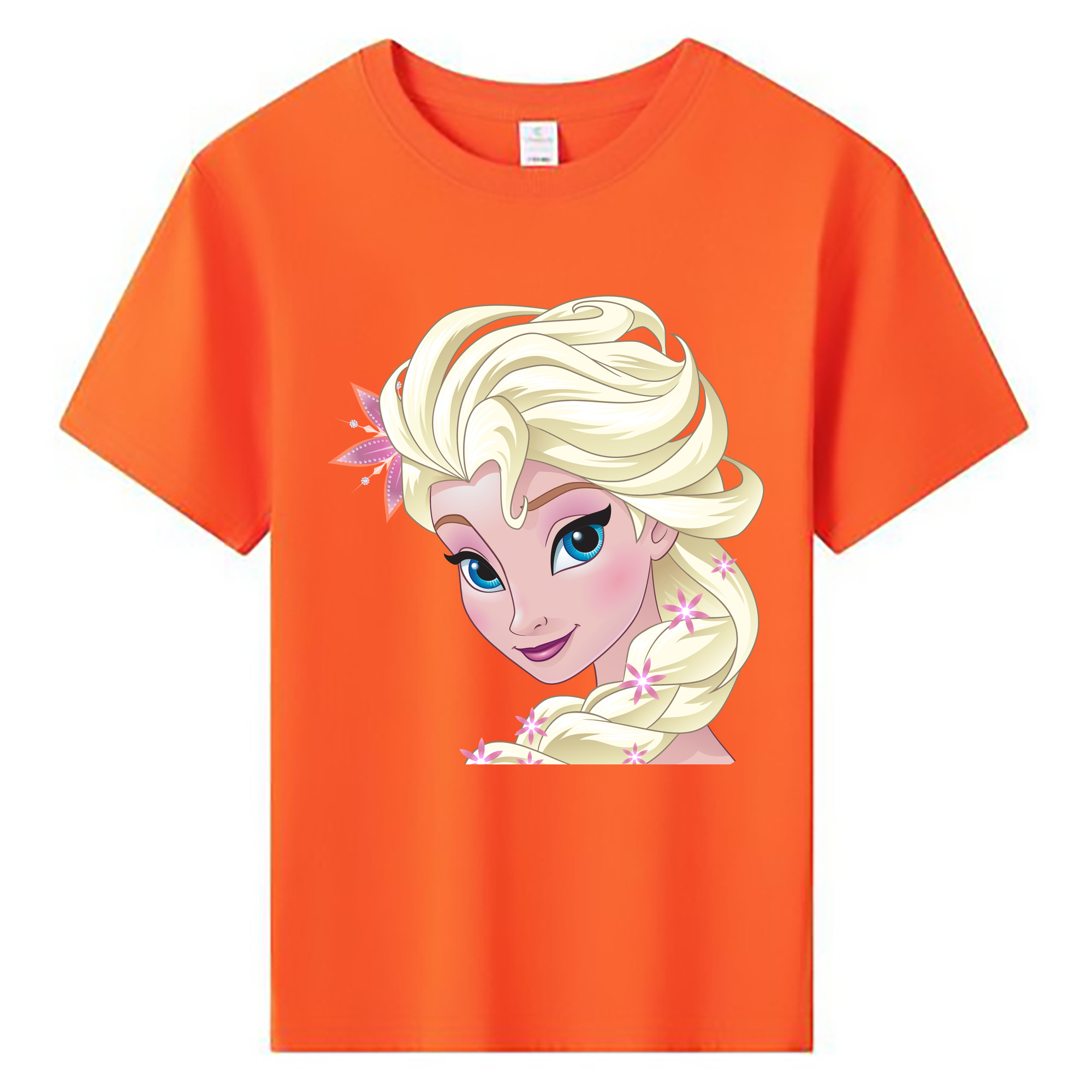 （画像用） アナと雪の女王 アンナ エルサ Frozen Anna Elsa 綿100％キッズTシャツ（フロントプリント）