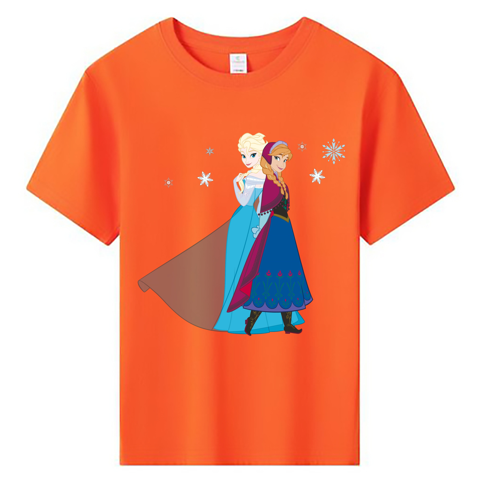 （画像用） アナと雪の女王 アンナ エルサ Frozen Anna Elsa 綿100％キッズTシャツ（フロントプリント）