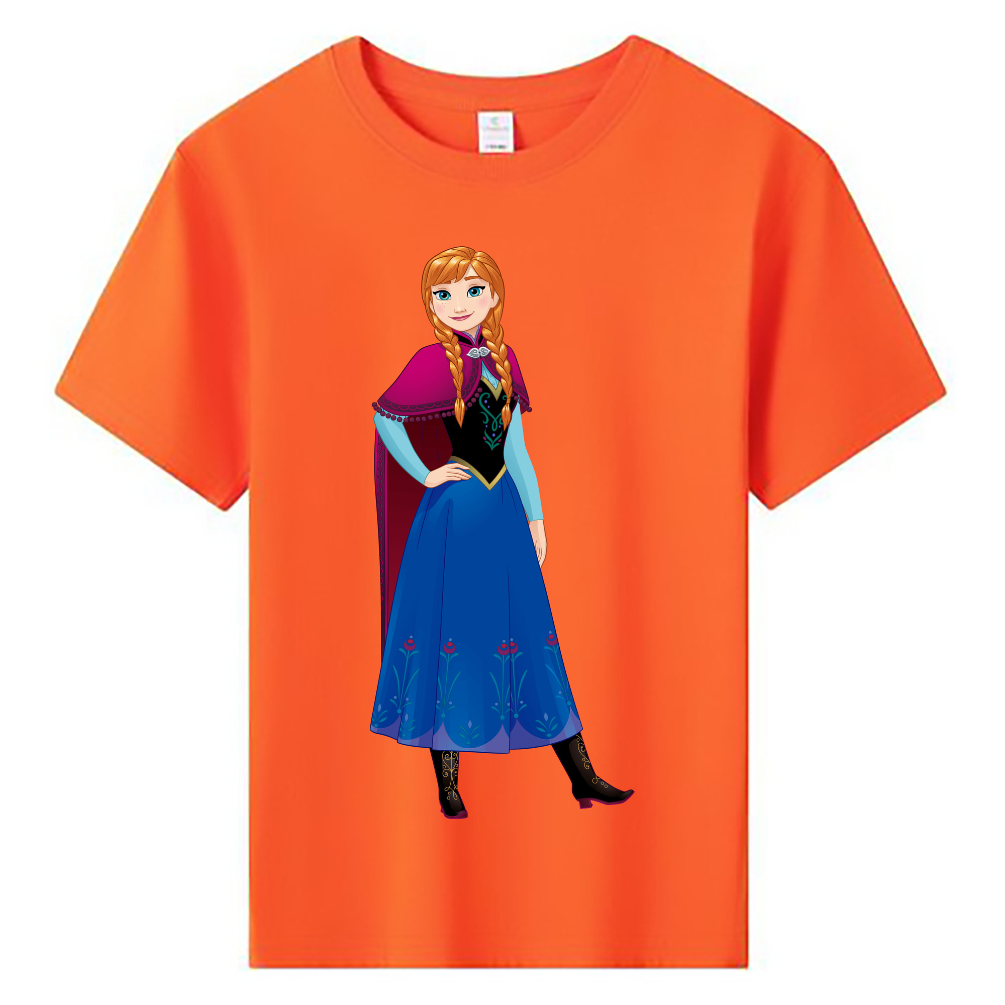 （画像用） アナと雪の女王 アンナ エルサ Frozen Anna Elsa 綿100％キッズTシャツ（フロントプリント）