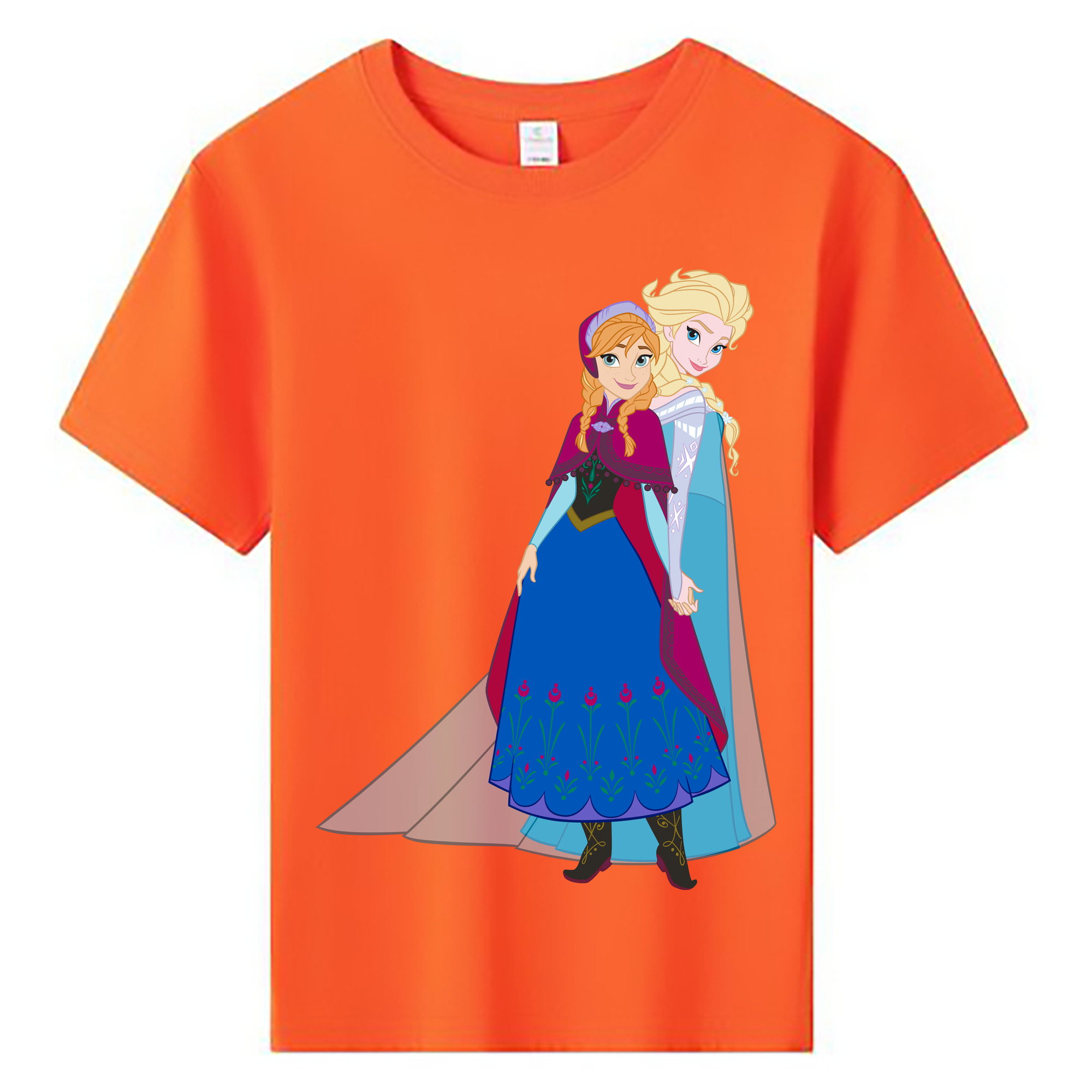 （画像用） アナと雪の女王 アンナ エルサ Frozen Anna Elsa 綿100％キッズTシャツ（フロントプリント）