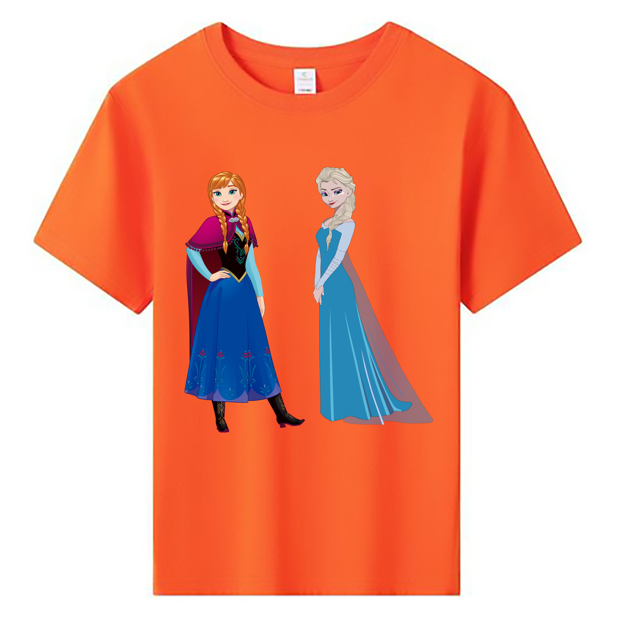 （画像用） アナと雪の女王 アンナ エルサ Frozen Anna Elsa 綿100％キッズTシャツ（フロントプリント）