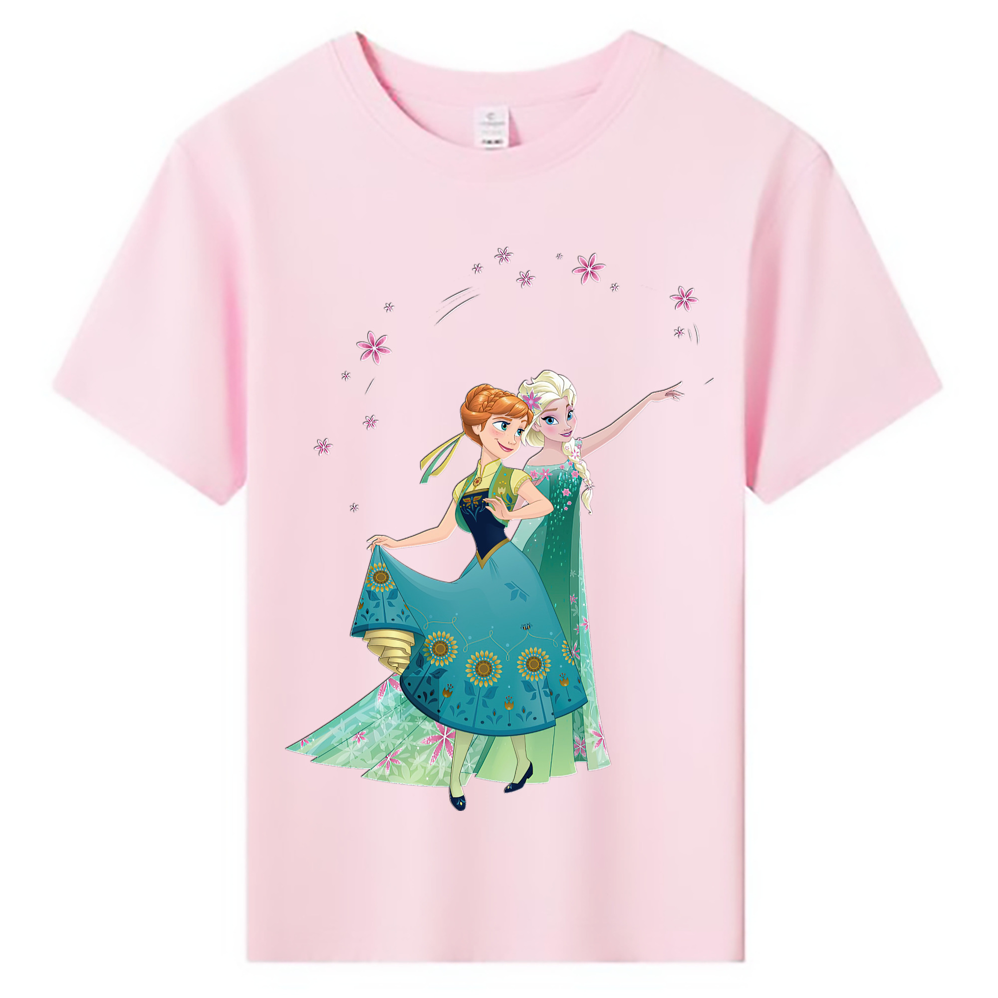 （画像用） アナと雪の女王 アンナ エルサ Frozen Anna Elsa 綿100％キッズTシャツ（フロントプリント）