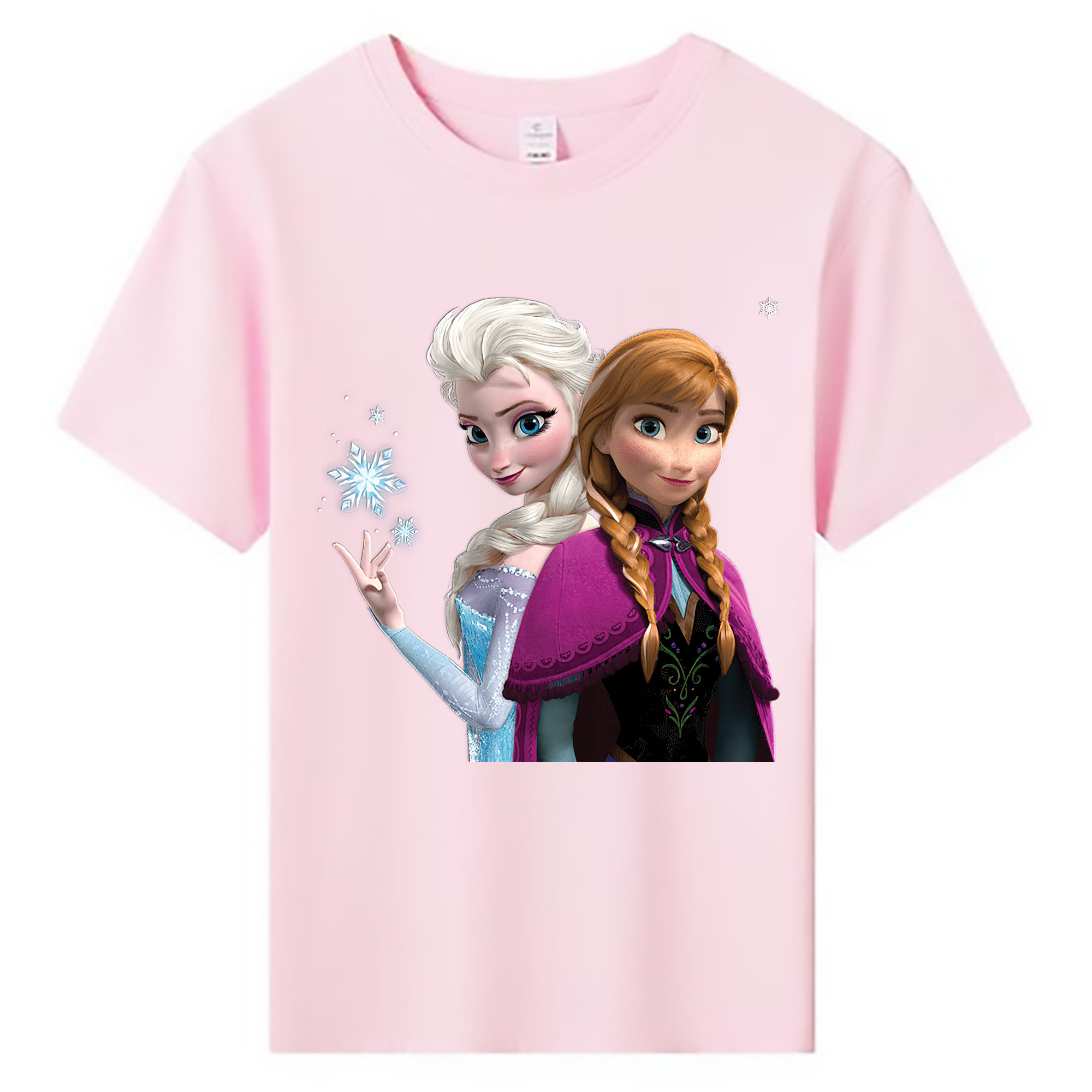 （画像用） アナと雪の女王 アンナ エルサ Frozen Anna Elsa 綿100％キッズTシャツ（フロントプリント）