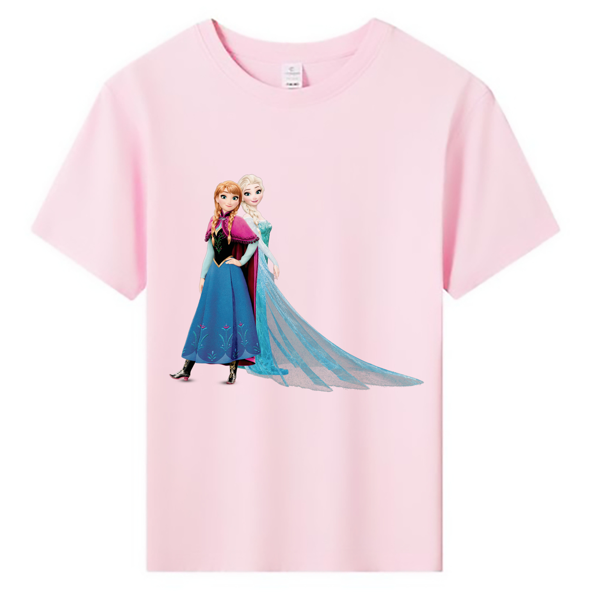 （画像用） アナと雪の女王 アンナ エルサ Frozen Anna Elsa 綿100％キッズTシャツ（フロントプリント）